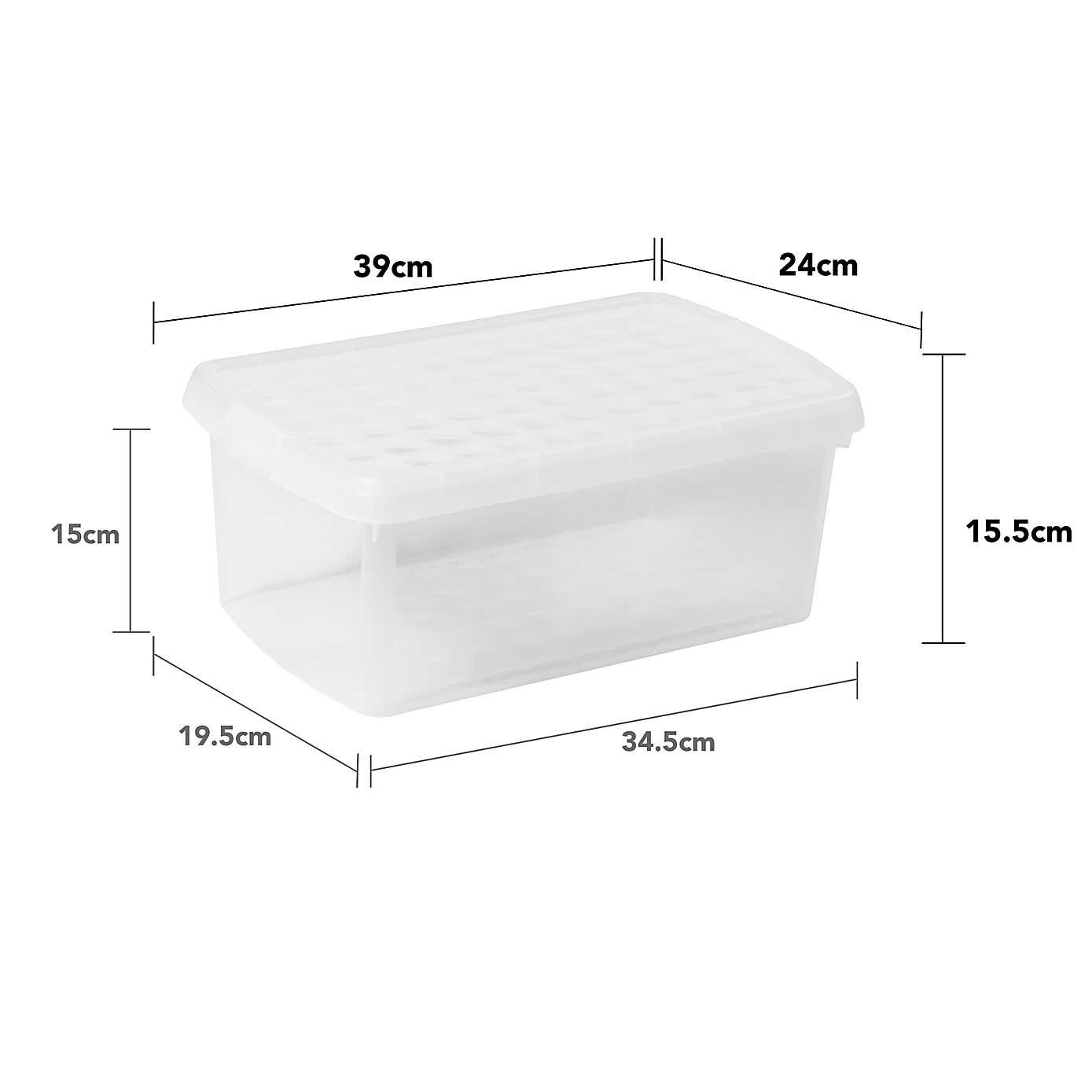 Wham Clip Pack of 4 Rectangle Storage Boxes With Lids
