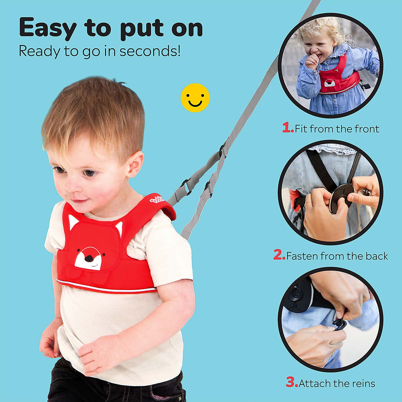 Trunki Toddlepak Felix the Fox Walking Reins Safety Harness