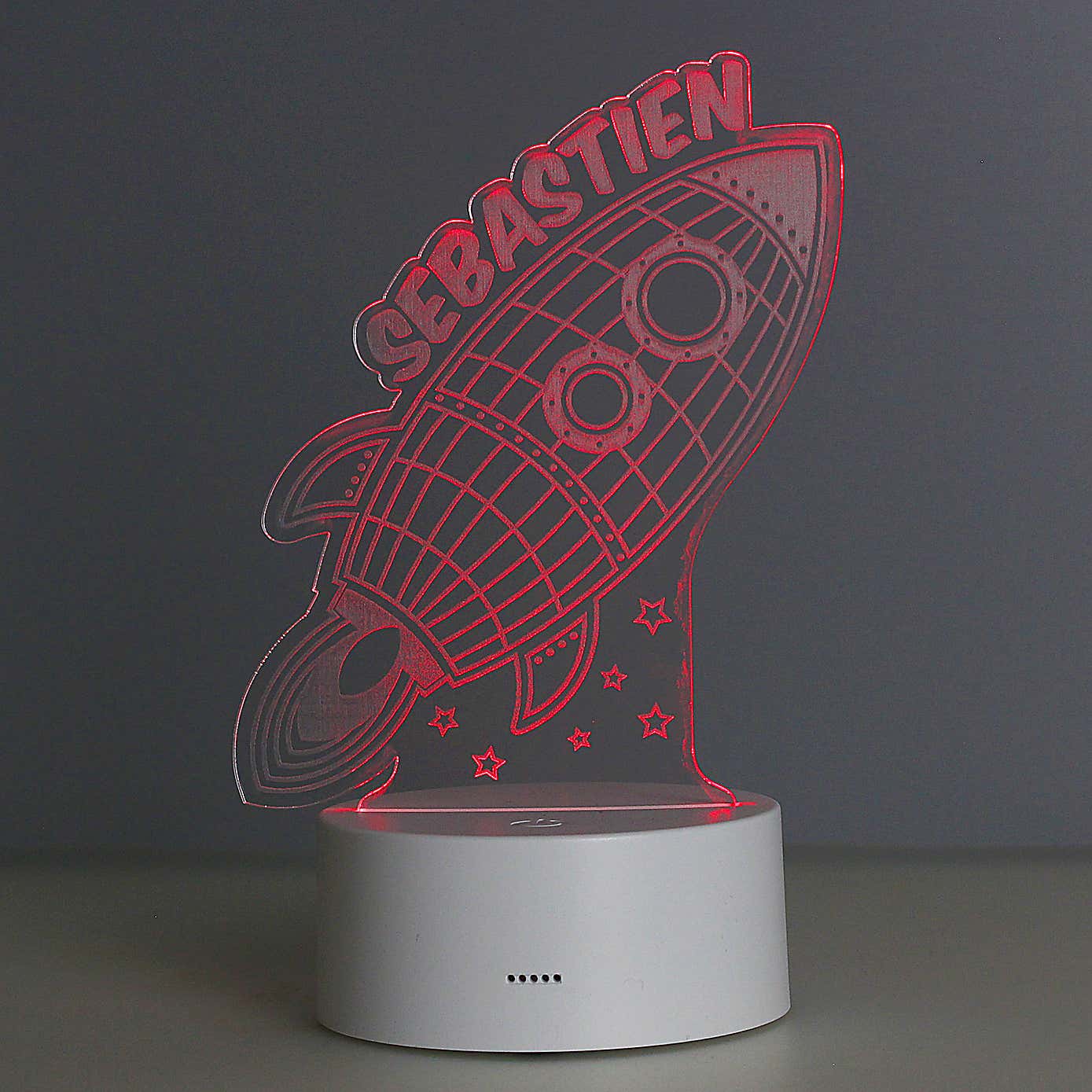 Personalised Space Rocket Colour Changing Night LED Light