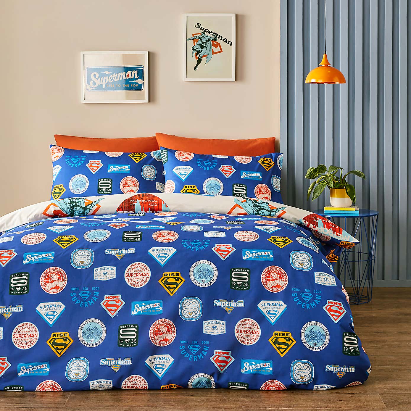 Superman Reversible Duvet Cover and Pillowcase Set