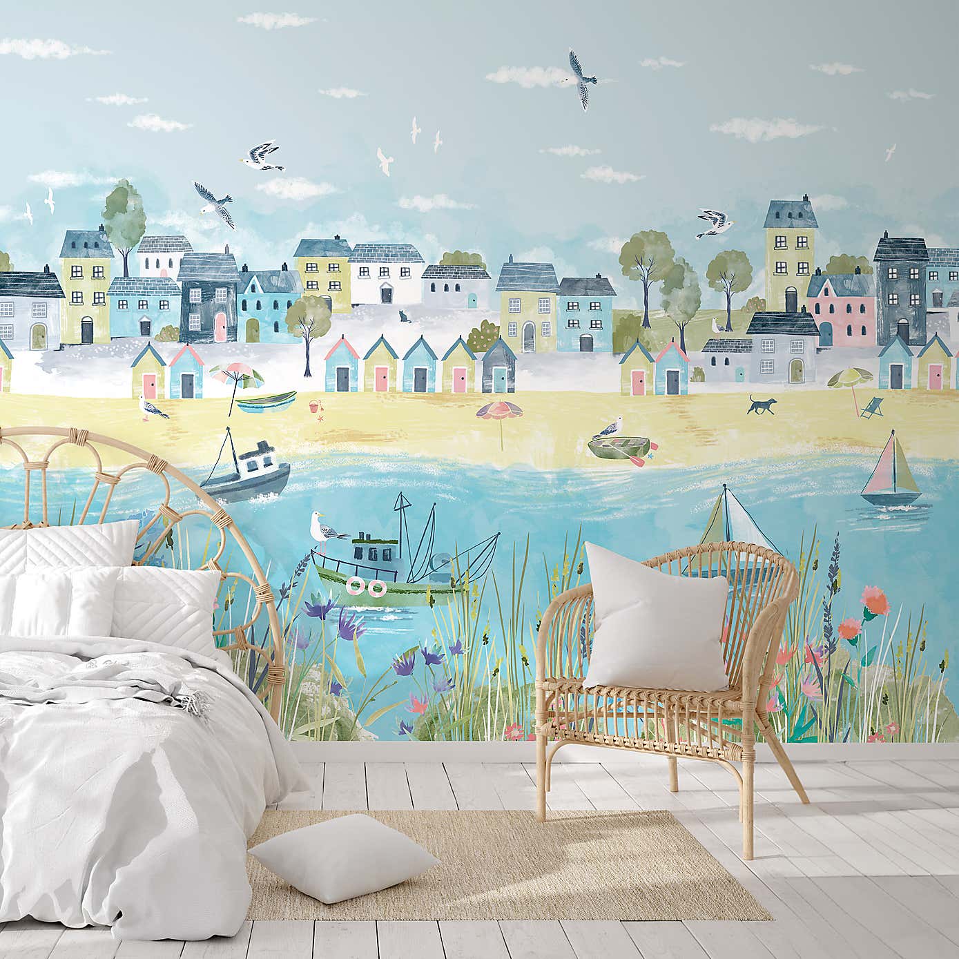 Coastal Town Wall Mural