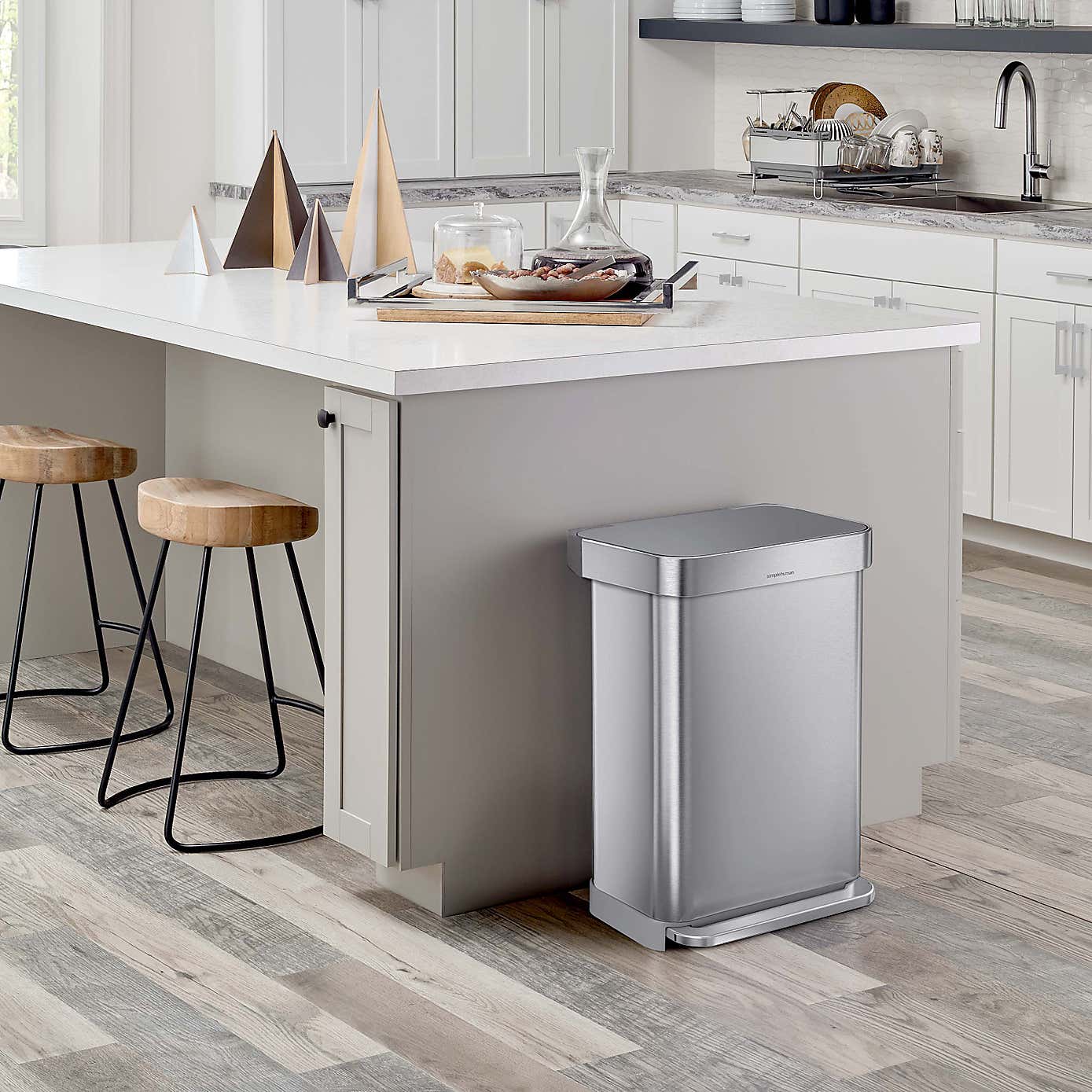 simplehuman 45 Litre Liner Pocket Bin with Plastic Lid