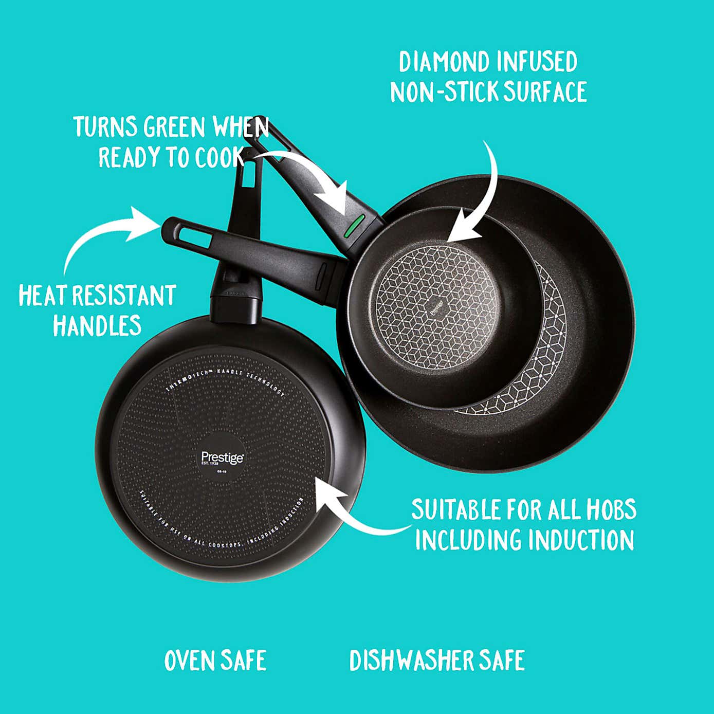 Prestige Thermo Smart Non-Stick Aluminium 5 Piece Pan Set