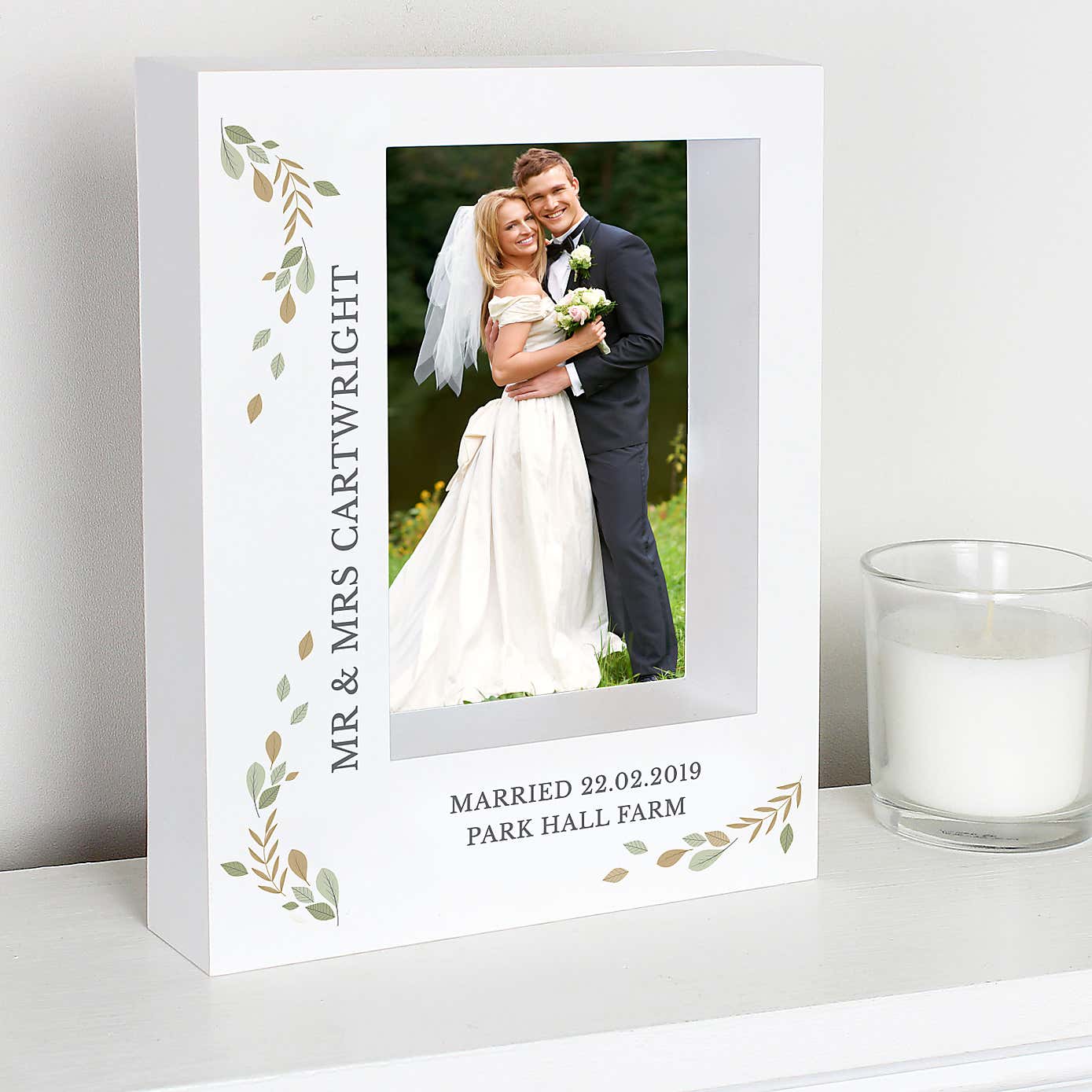 Personalised Fresh Botanical Portrait Box Photo Frame