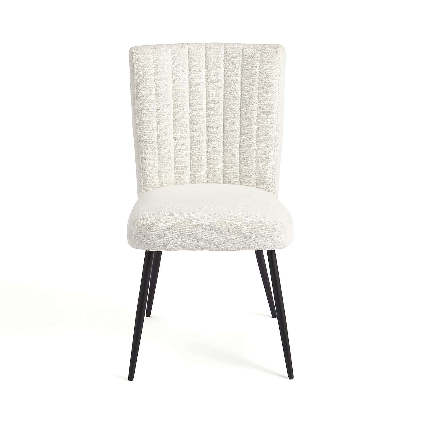 Taylor Dining Chair, Ivory Boucle