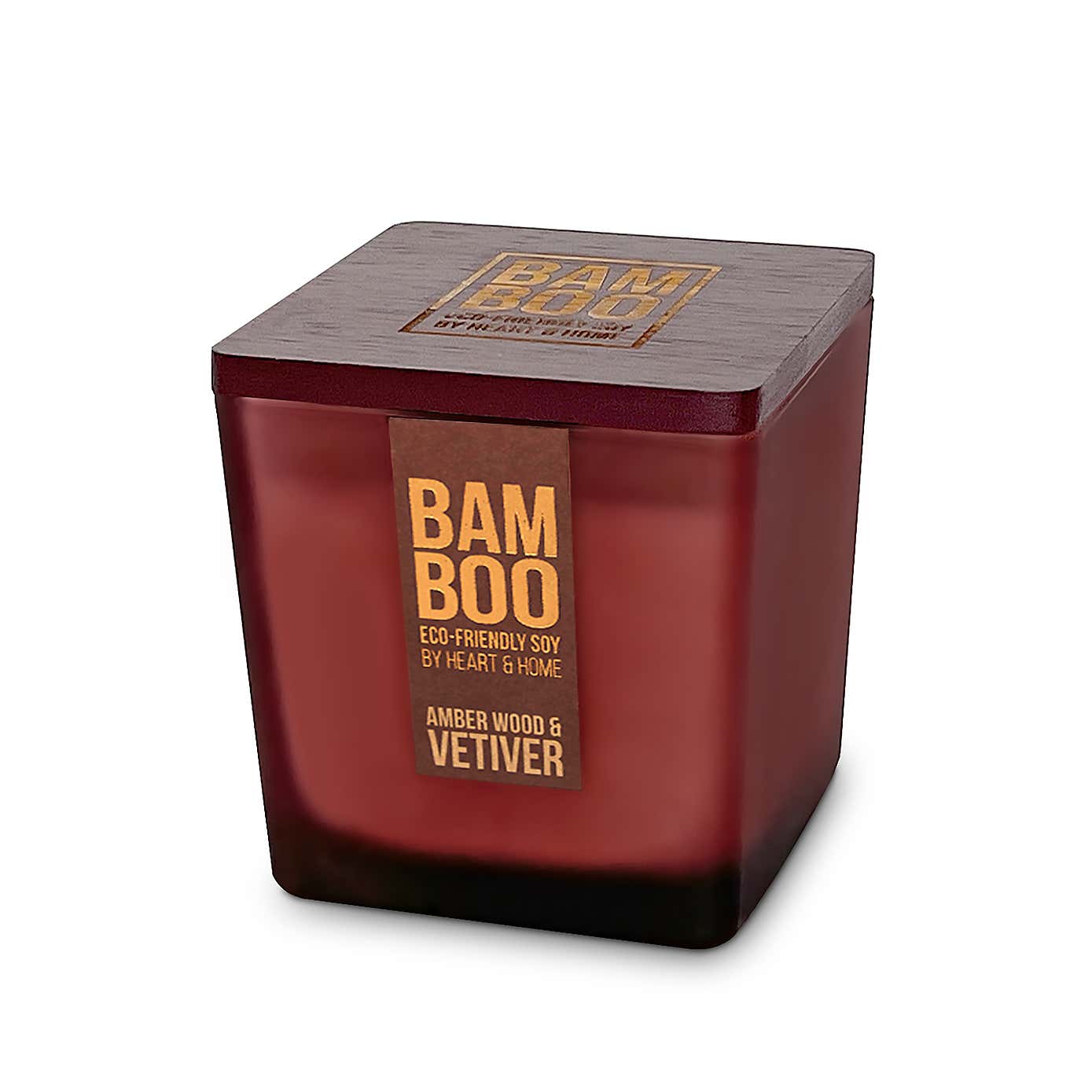 Heart and Home Bamboo Amber Wood & Vetiver Jar Candle