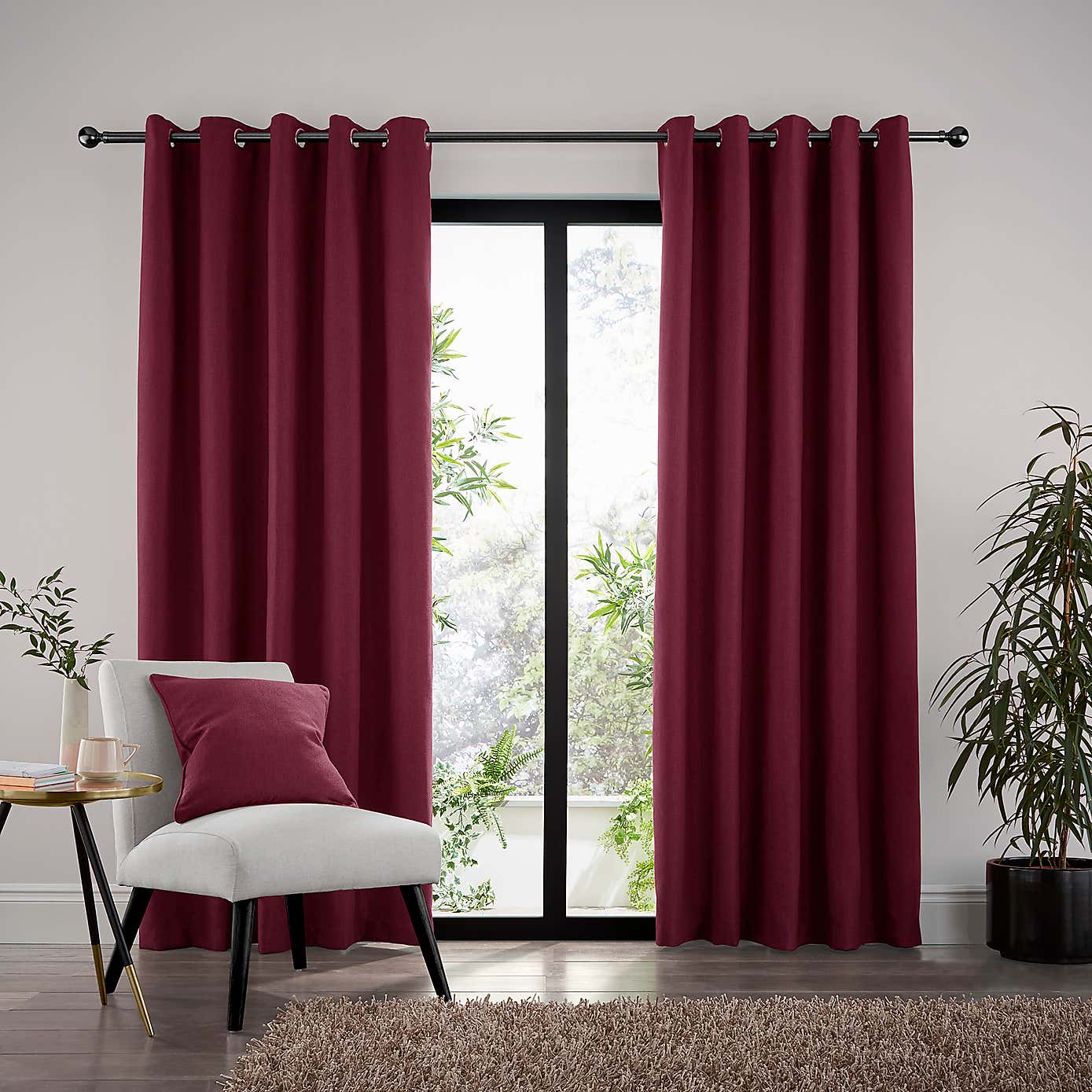 Recycled Velour Eyelet Curtains