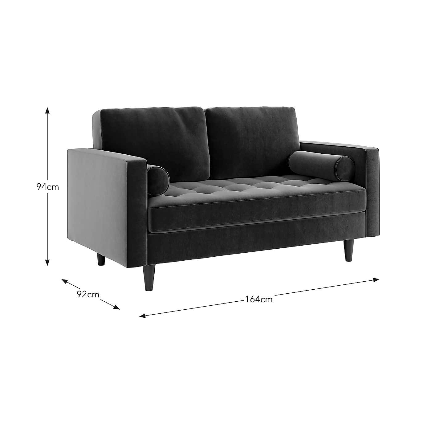 Zoe Velvet 2 Seater Sofa