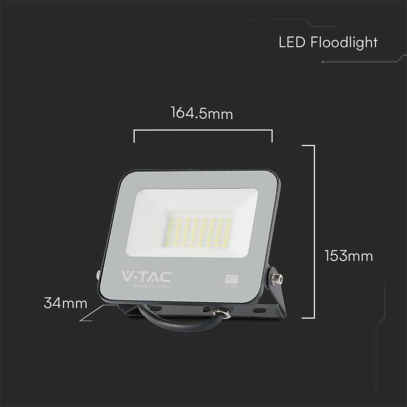 V-TAC 30W LED Floodlight Outdoor Wall Light