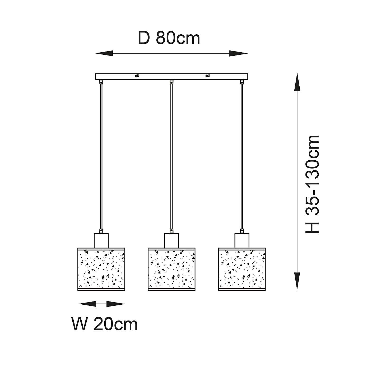 Vogue Ferris 3 Light Diner Ceiling Fitting