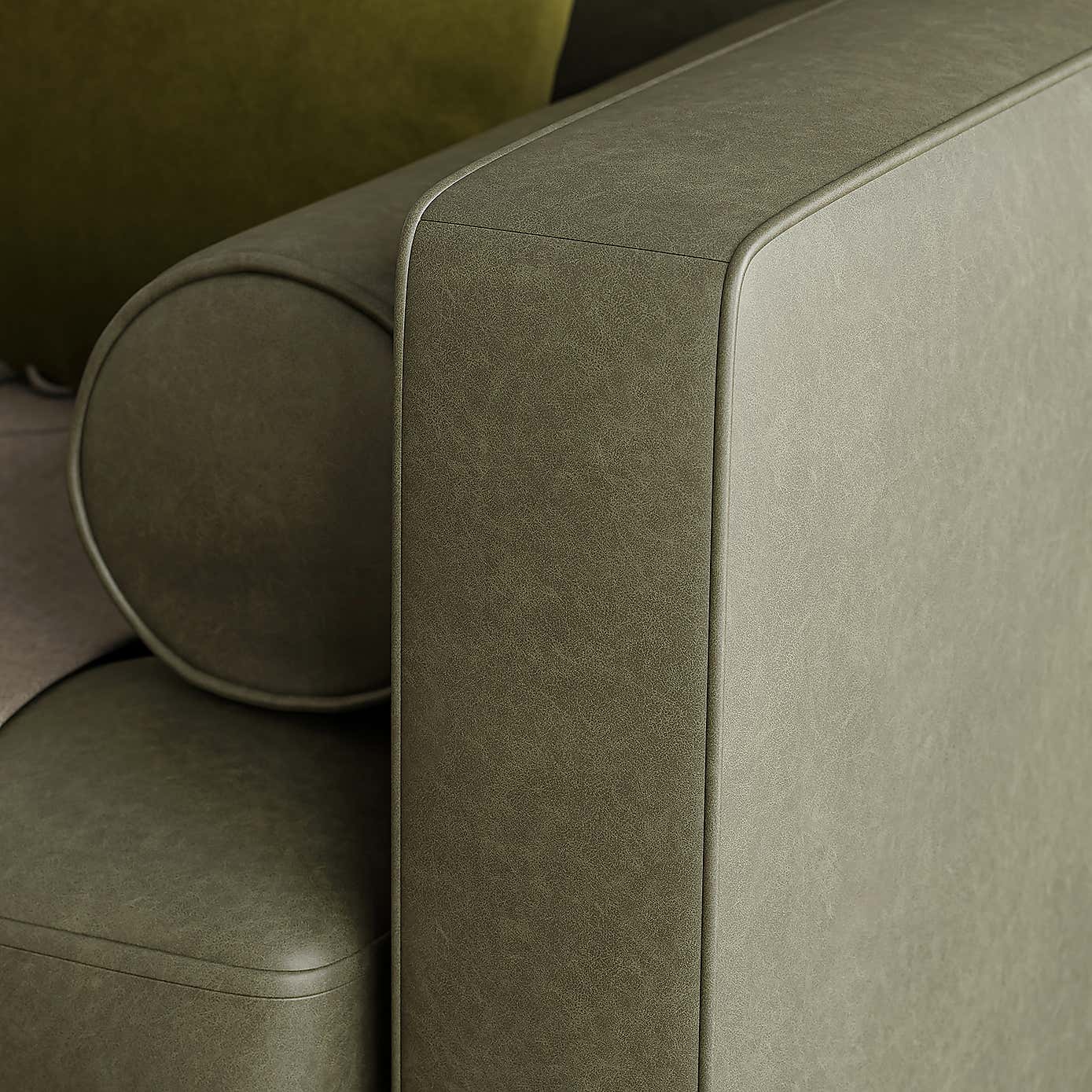 Zoe Distressed Faux Leather 3 Seater Sofa