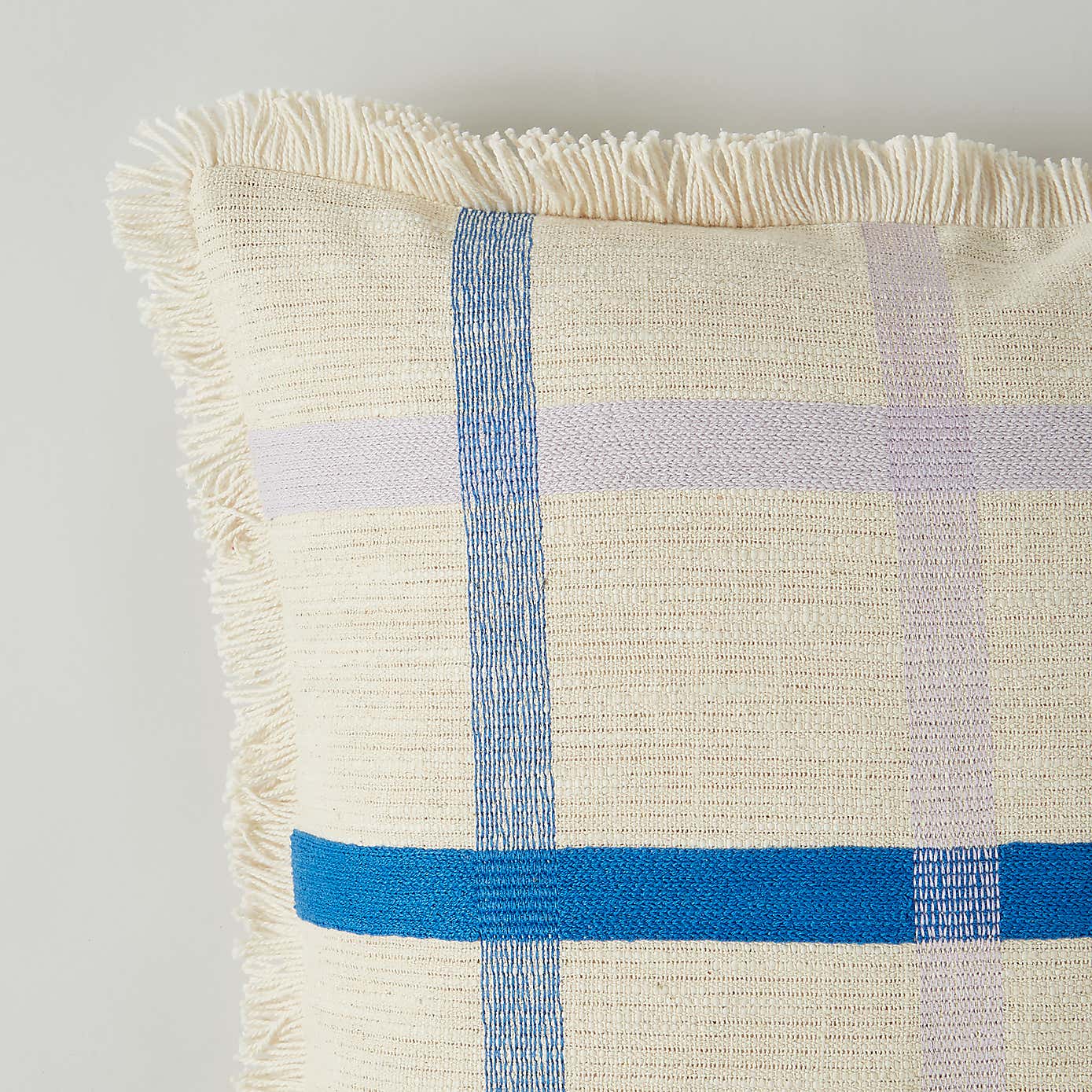 Woven Check Cotton Square Cushion