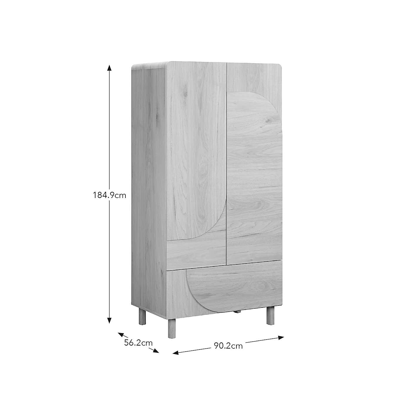 Aldo Double Wardrobe, Light Oak