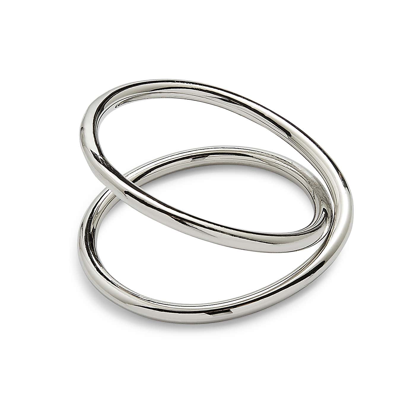 Silver Cross Over Napkin Ring Set of 2