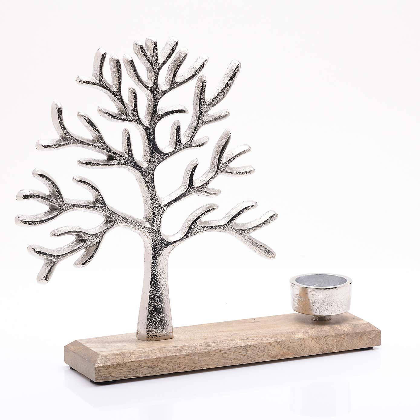 Hestia Tree of Life Metal and Wood Tea Light Holder