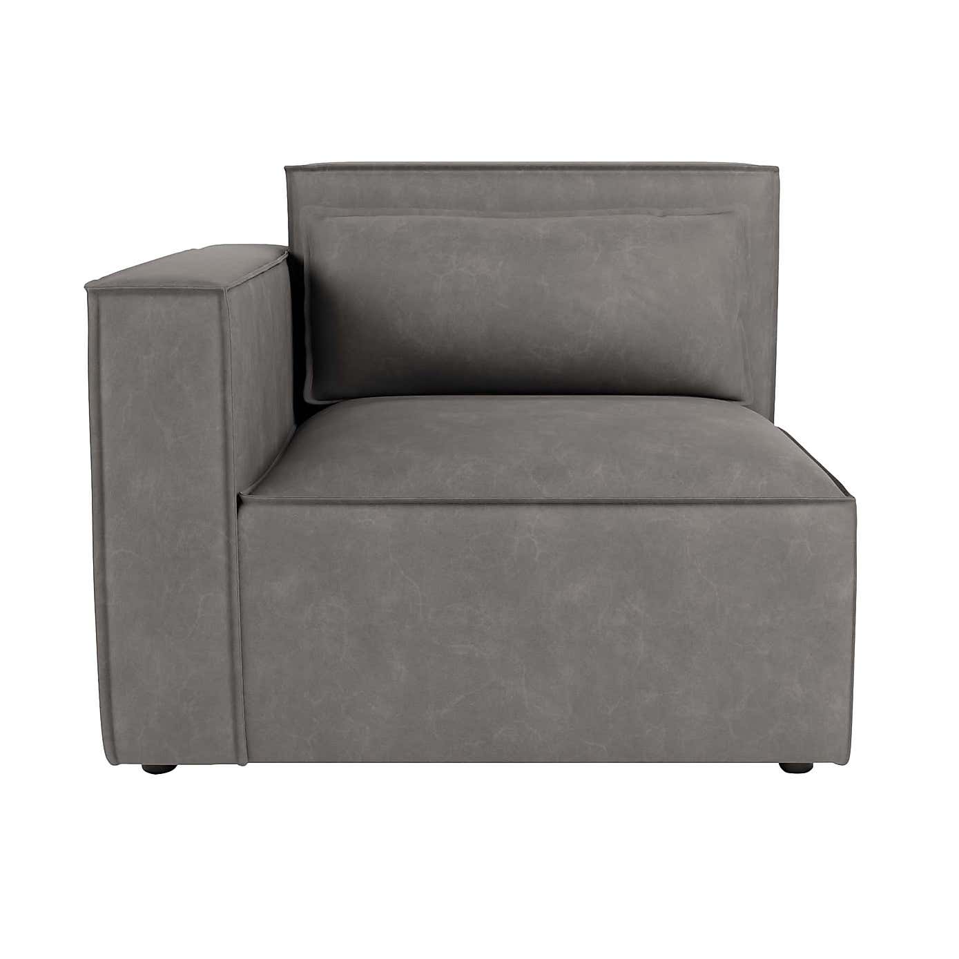 Modular Arne Grey Faux Leather 2 Seater Sofa