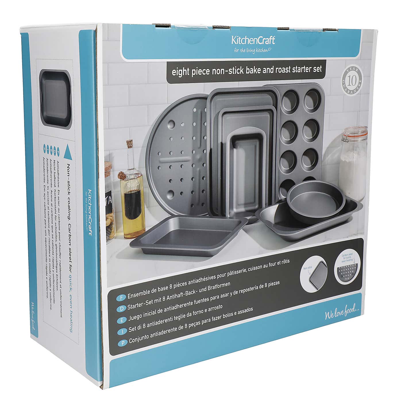 Set of 8 Carbon Steel Non-Stick Bakeware