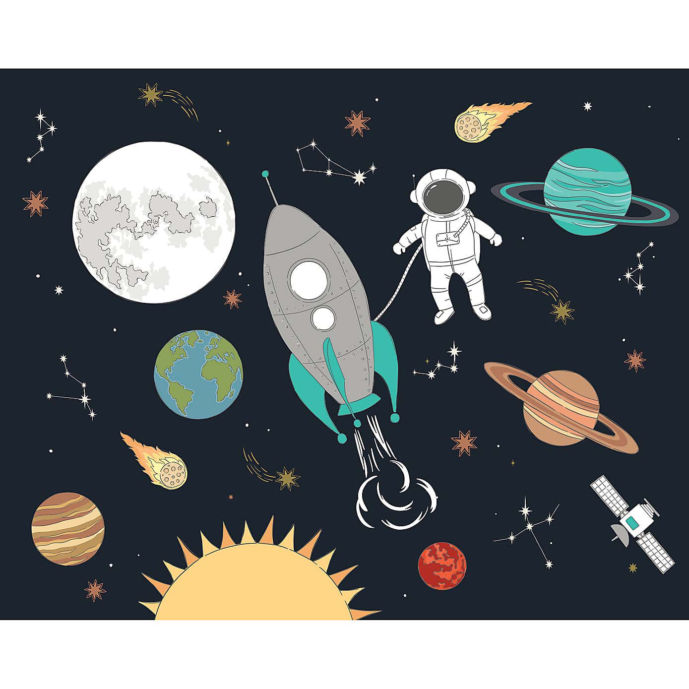 Space Adventure Wall Mural