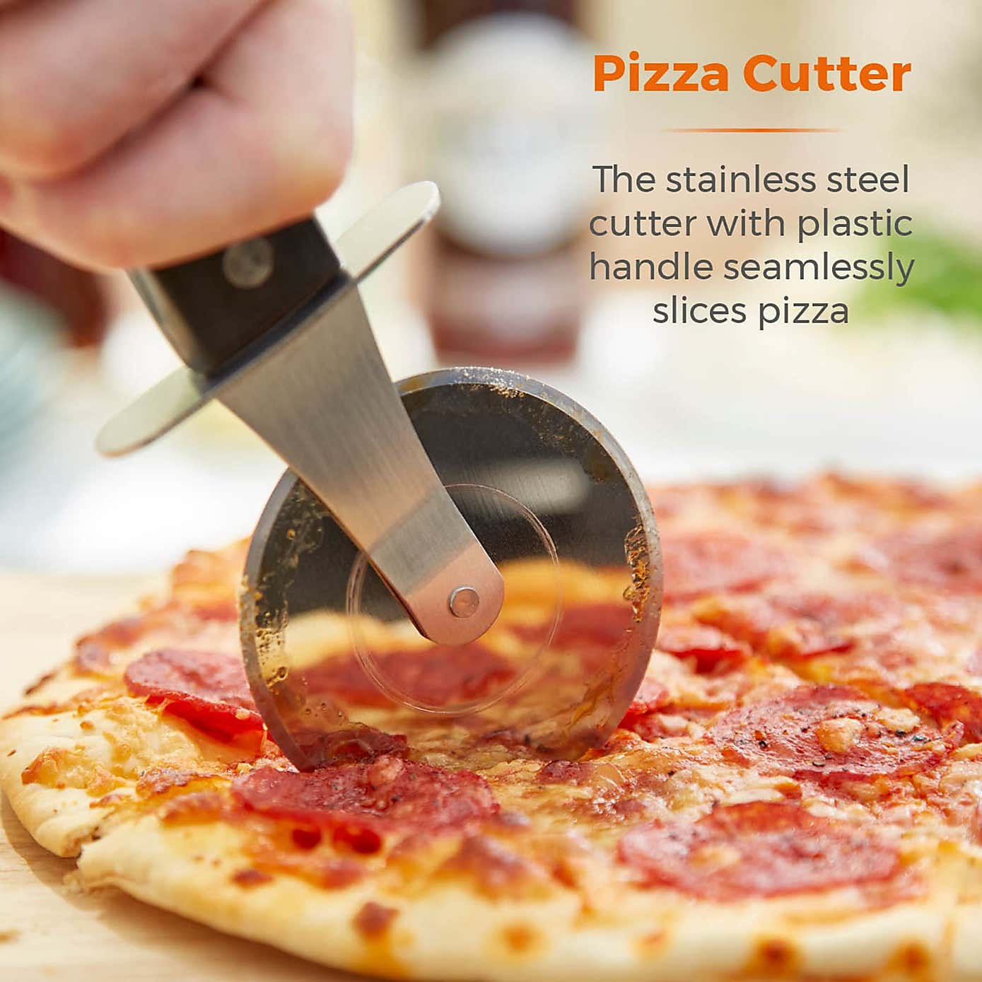 Tower Set of 3 Pizza Tools, Stainless Steel