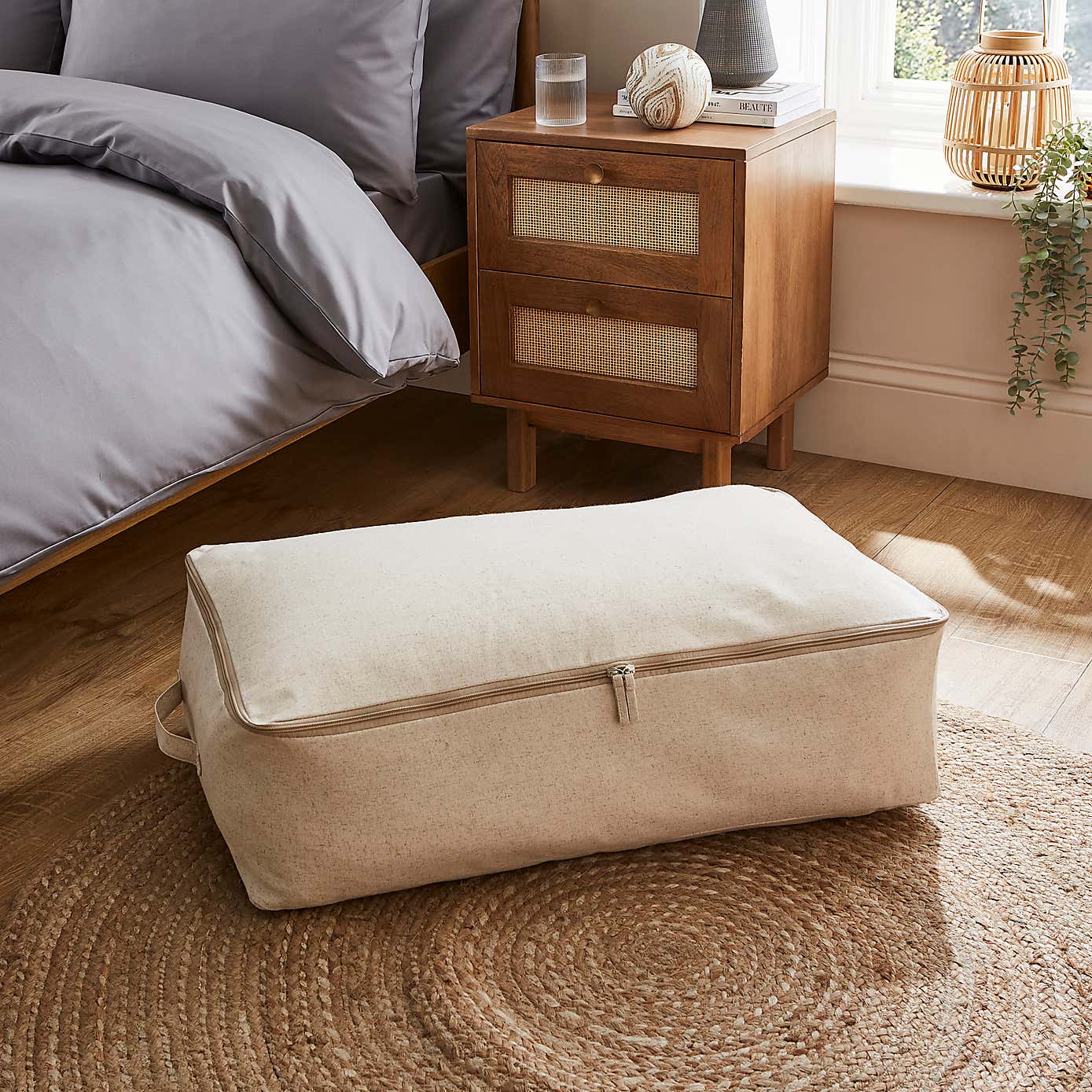The Edited Life Natural Linen Underbed Storage Bag