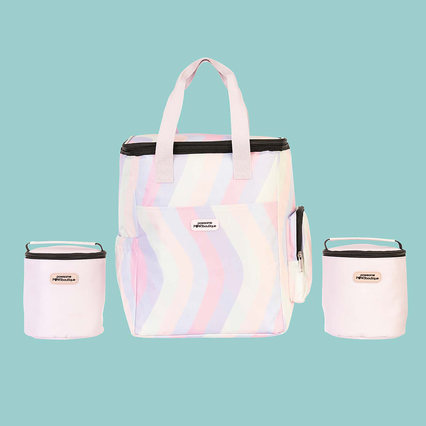 Pastel Swirl Travel Backpack with 2 Storage Bags