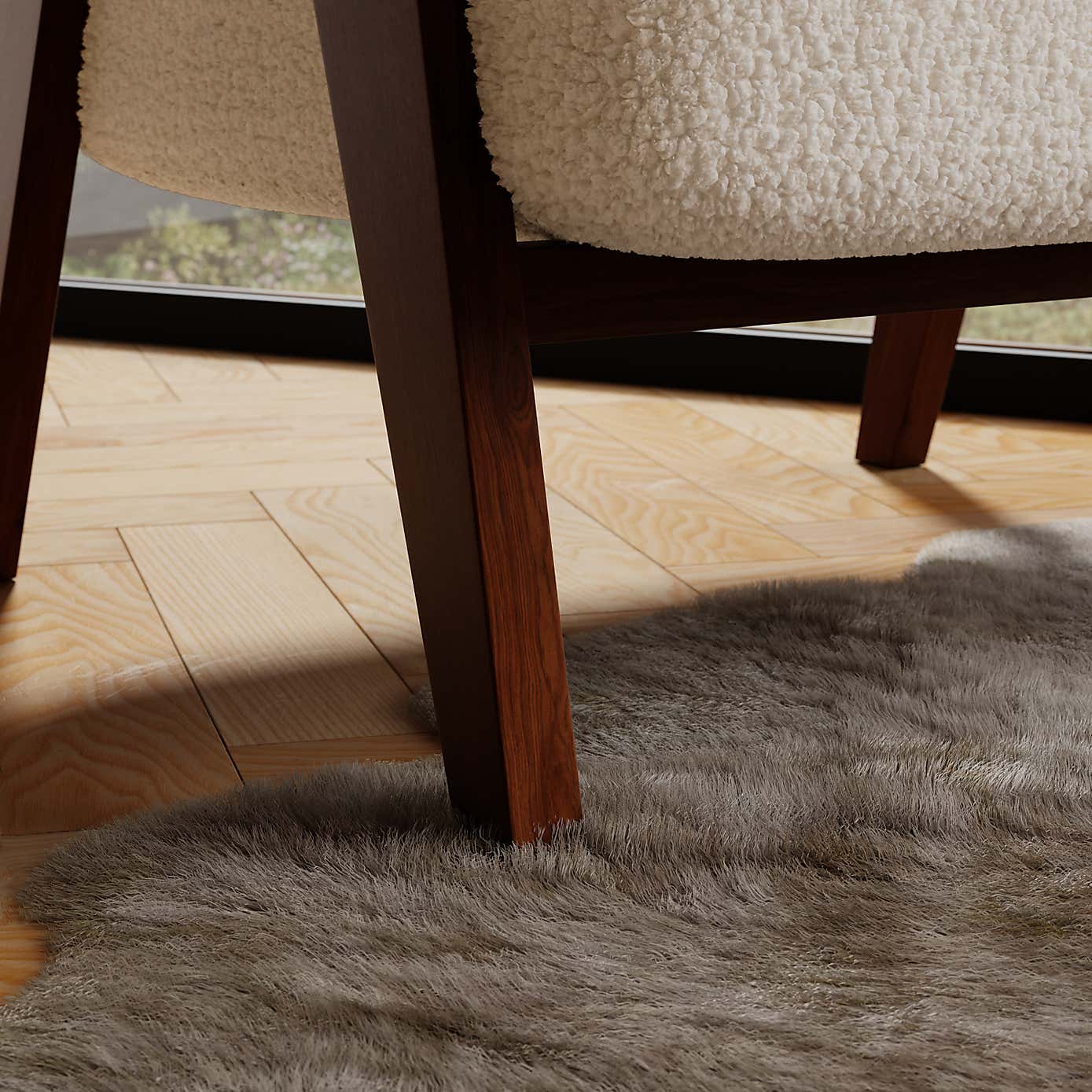 Brynn Cream Borg Accent Chair