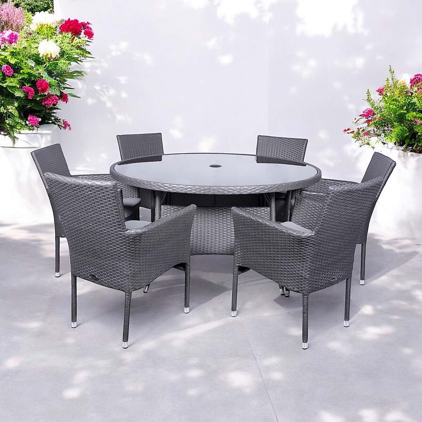 A.Mir Malaga 6 Seater Outdoor Stacking Dining Set