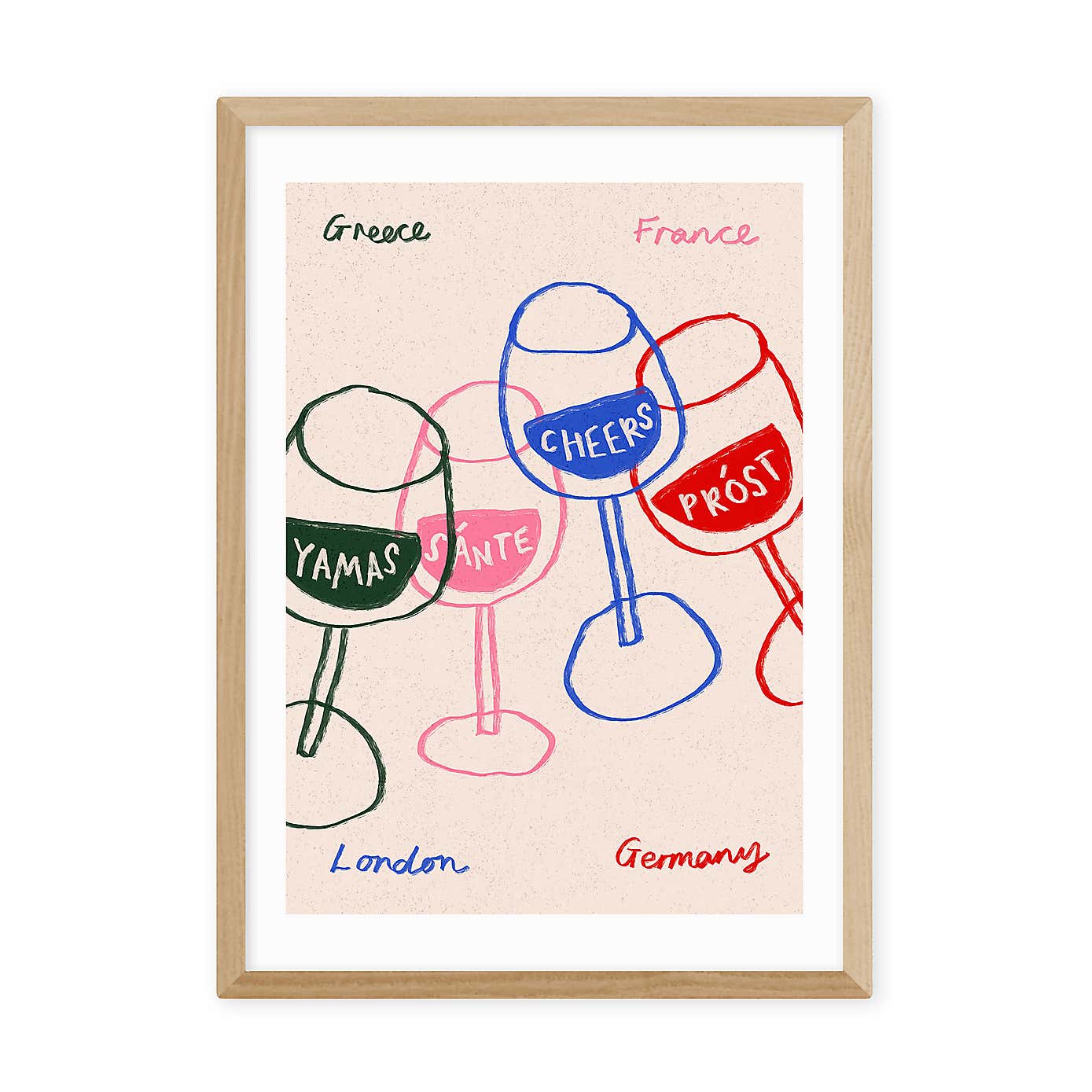 East End Prints Cheers Glasses Print
