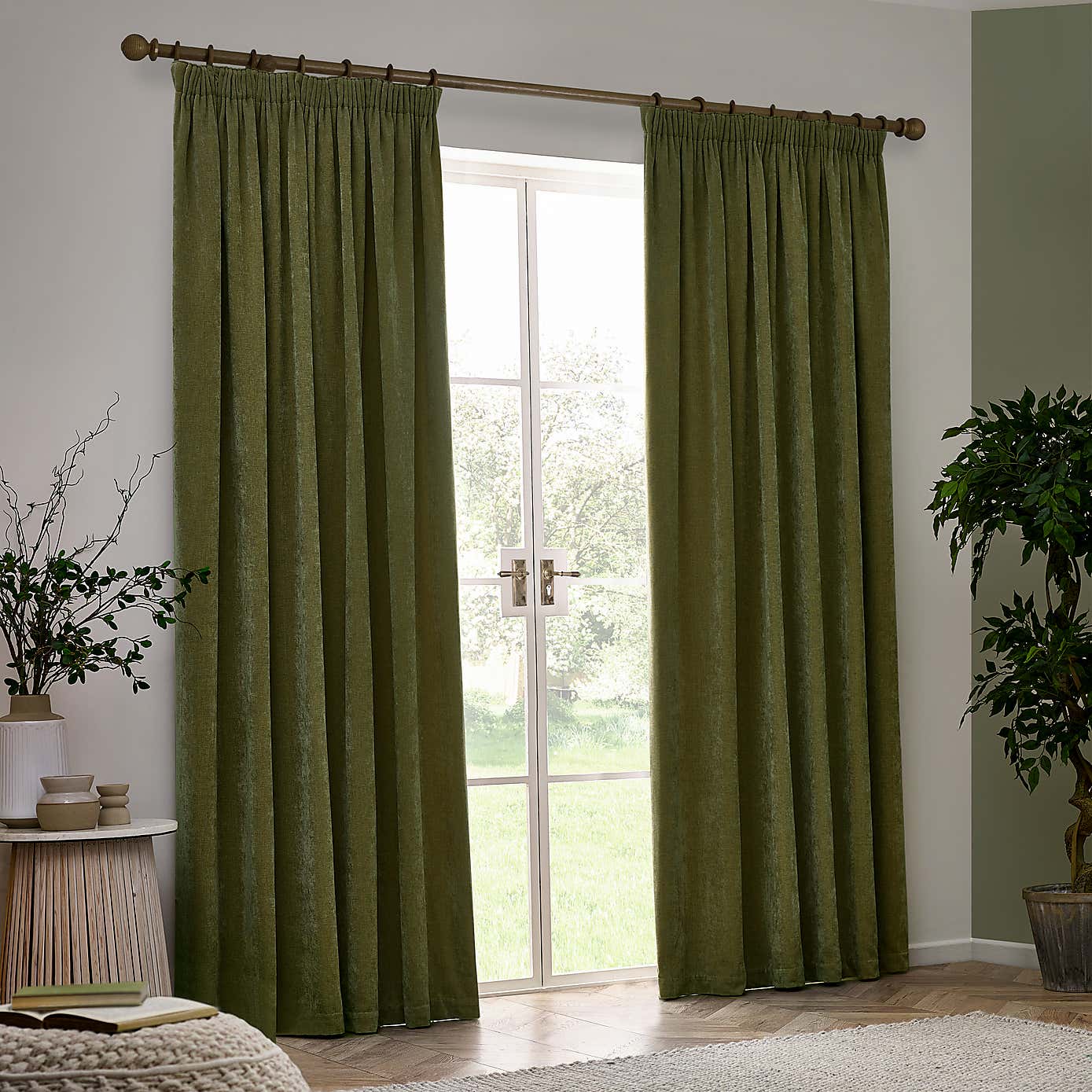 Yard Heavy Chenille Pencil Pleat Curtains