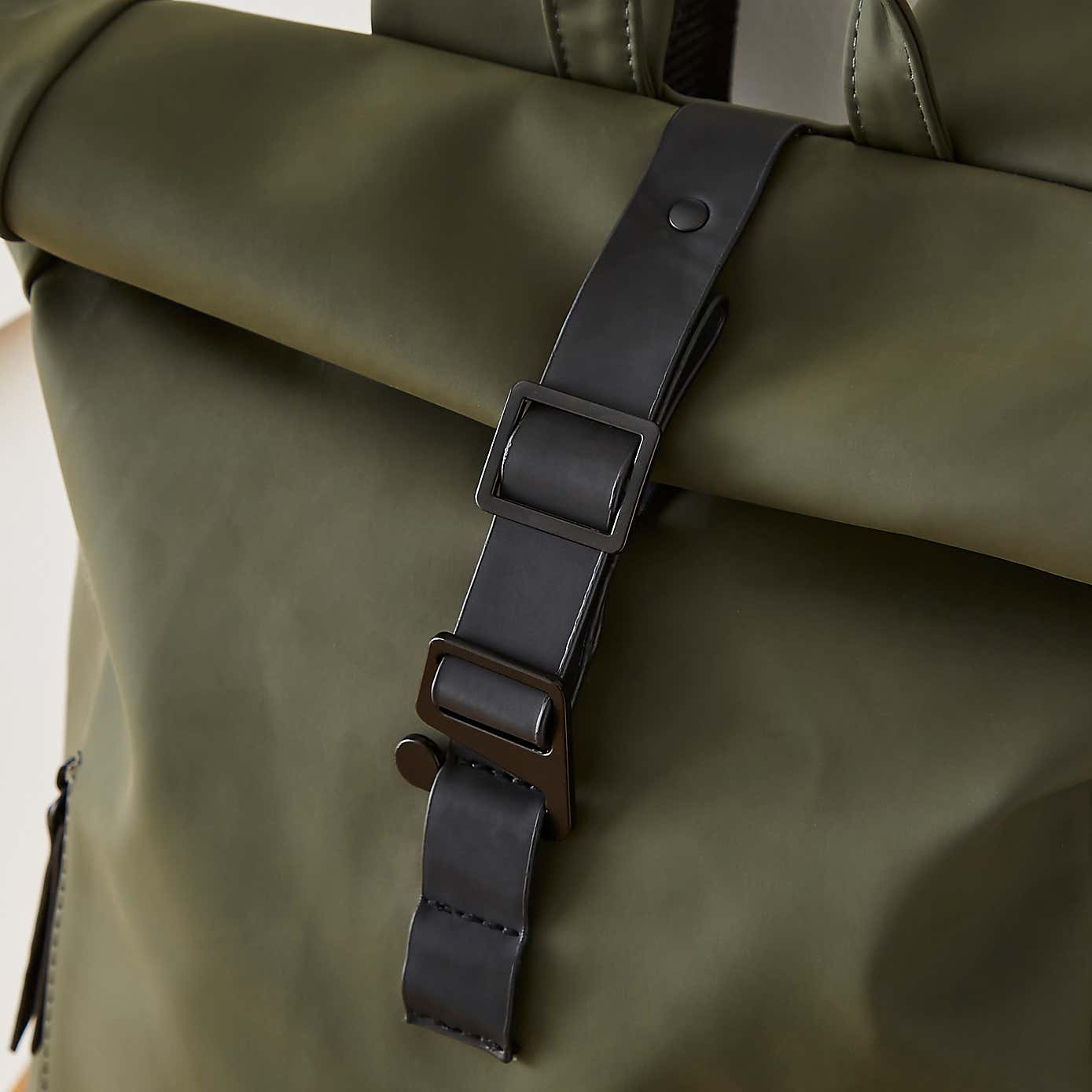 Roll Top Olive Backpack