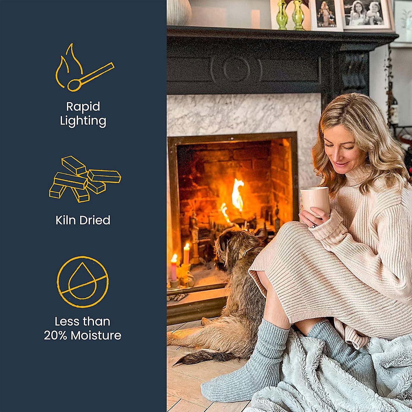 Ecoblaze Pack of 120 Kiln Dried Kindling Wood Sticks