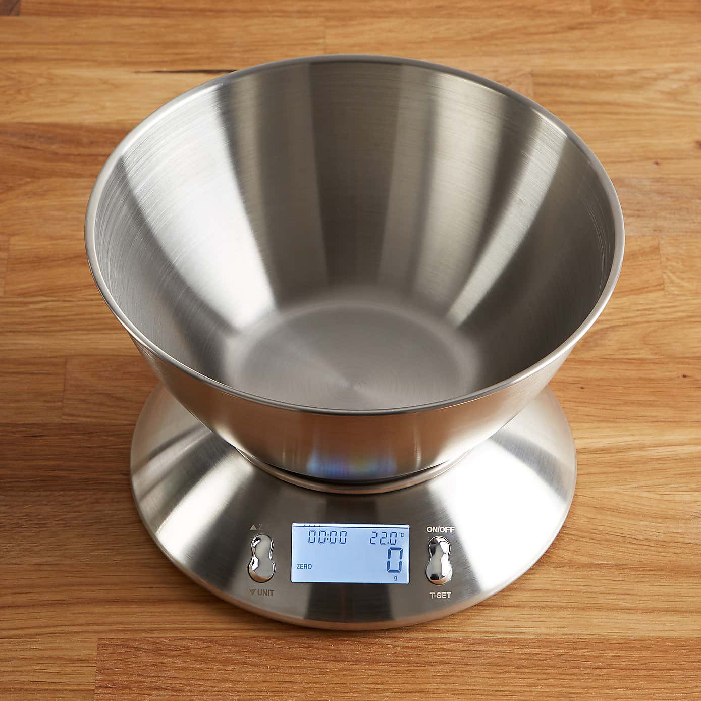 Dunelm Stainless Steel Electronic Kitchen Scales with Measuring Bowl