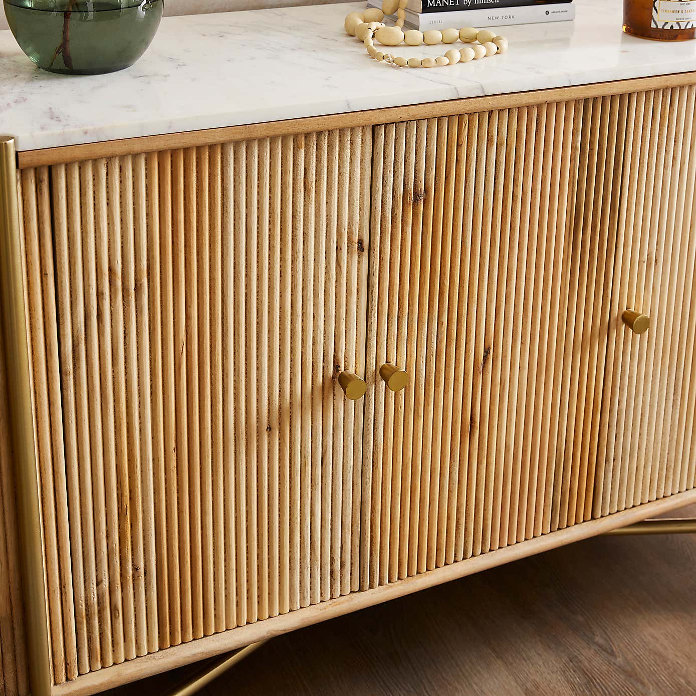 Alina Fluted Large Sideboard, Mango Wood