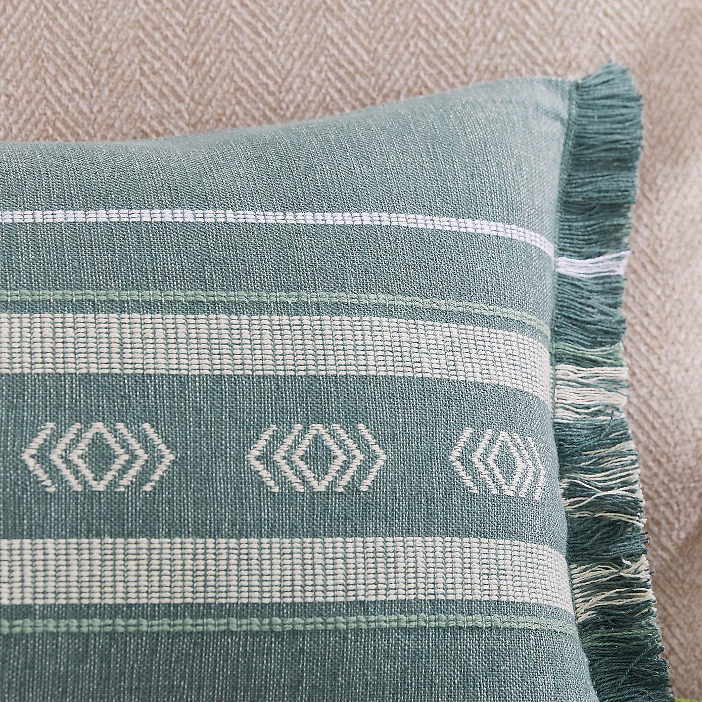 Global Fringe Edge Cotton Rectangle Cushion