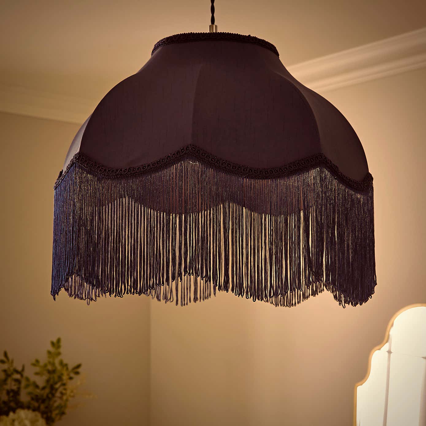 Carmona Fringed Satin Lamp Shade