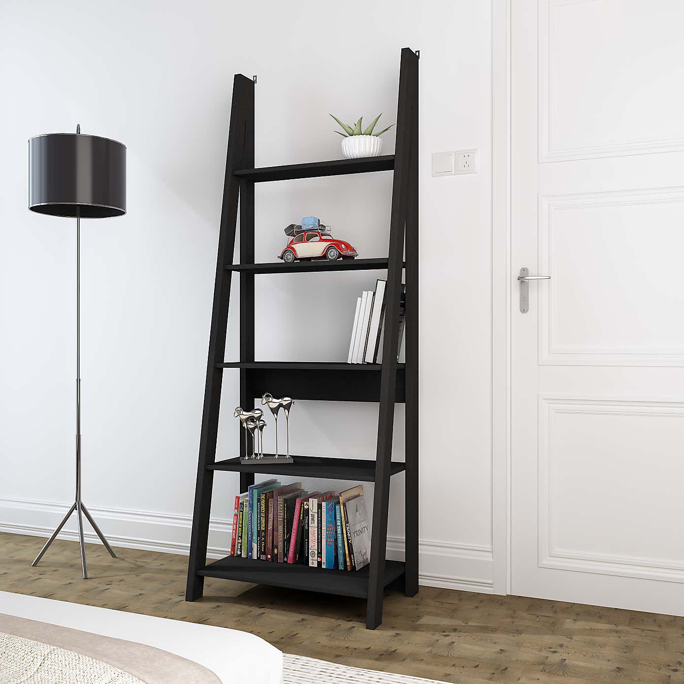 Tiva Wooden Ladder Bookcase