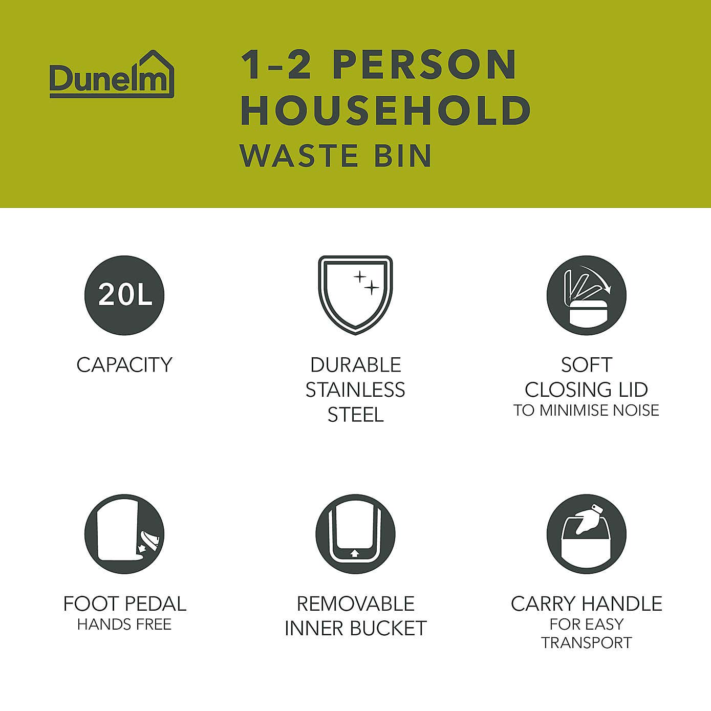 20L Stainless Steel Pedal Bin