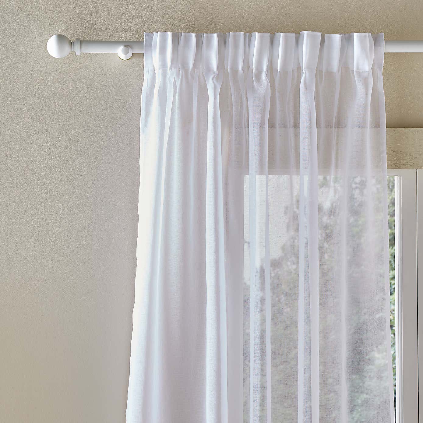 Embroidered Grasses Slot Top Single Voile Panel