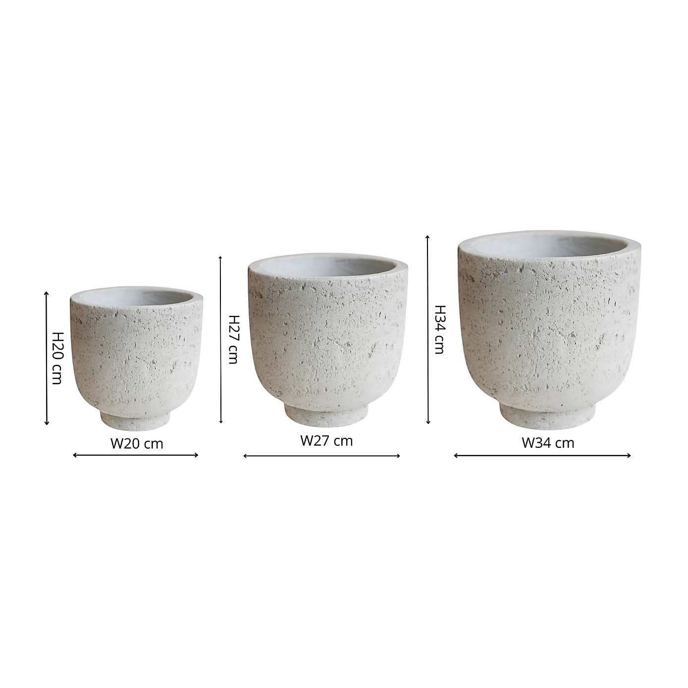 Ivyline Set of 3 Outdoor Seattle Planters