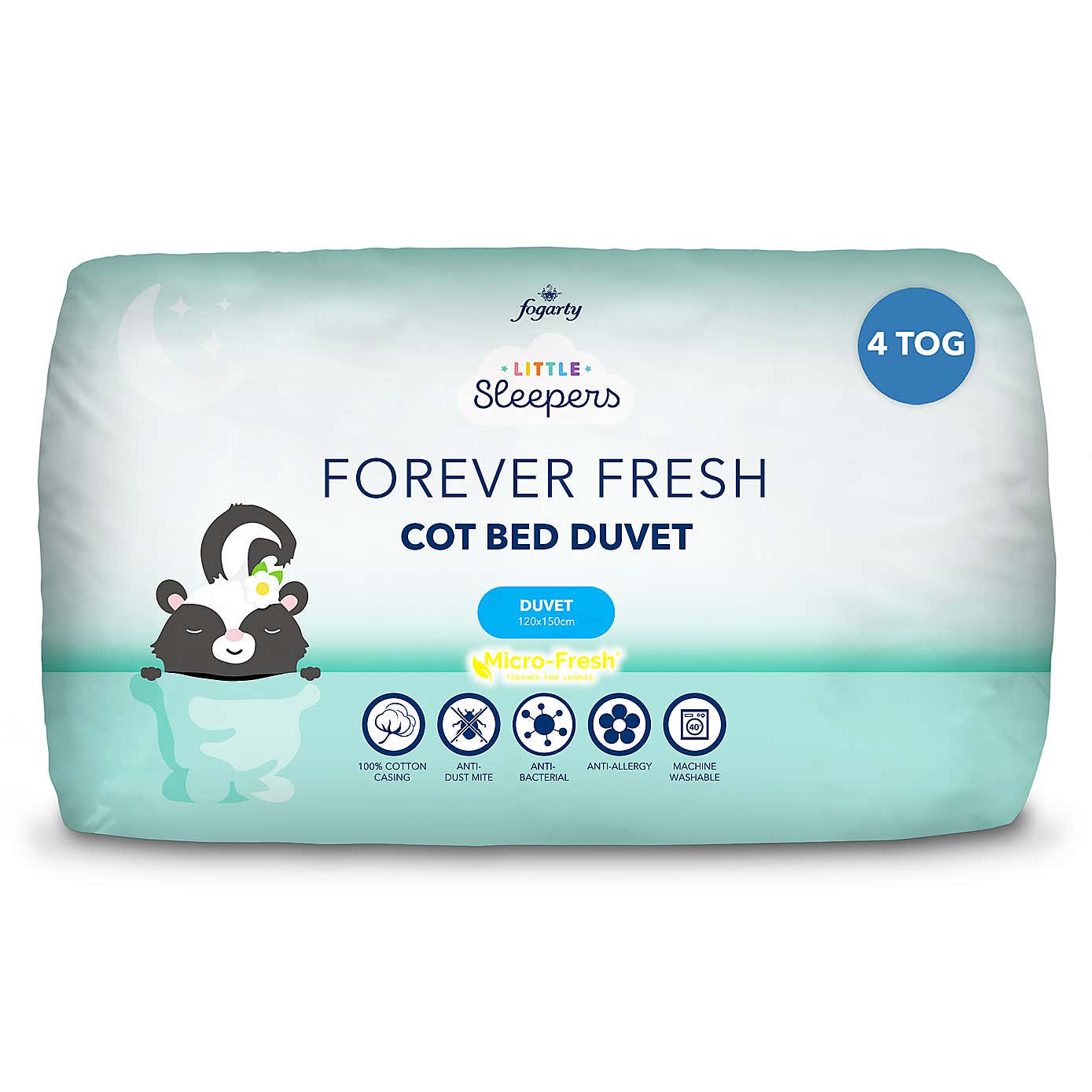 Fogarty Little Sleepers Forever Fresh 4 Tog Cot Bed Duvet