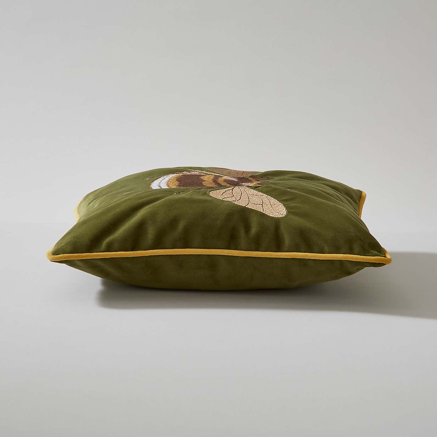 Embroidered Bee Square Cushion