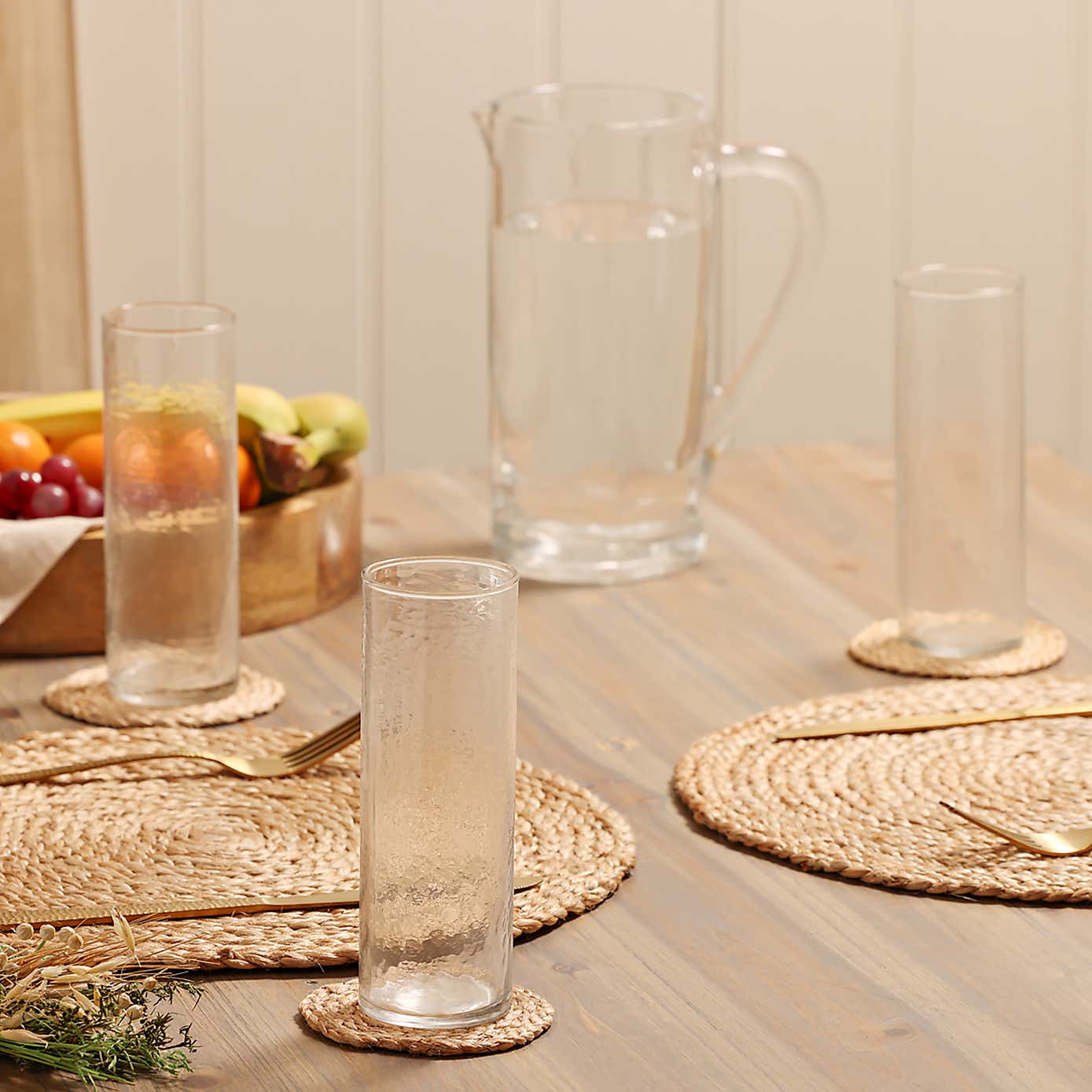 Hestia Set of 4 Hammered Tall Glass