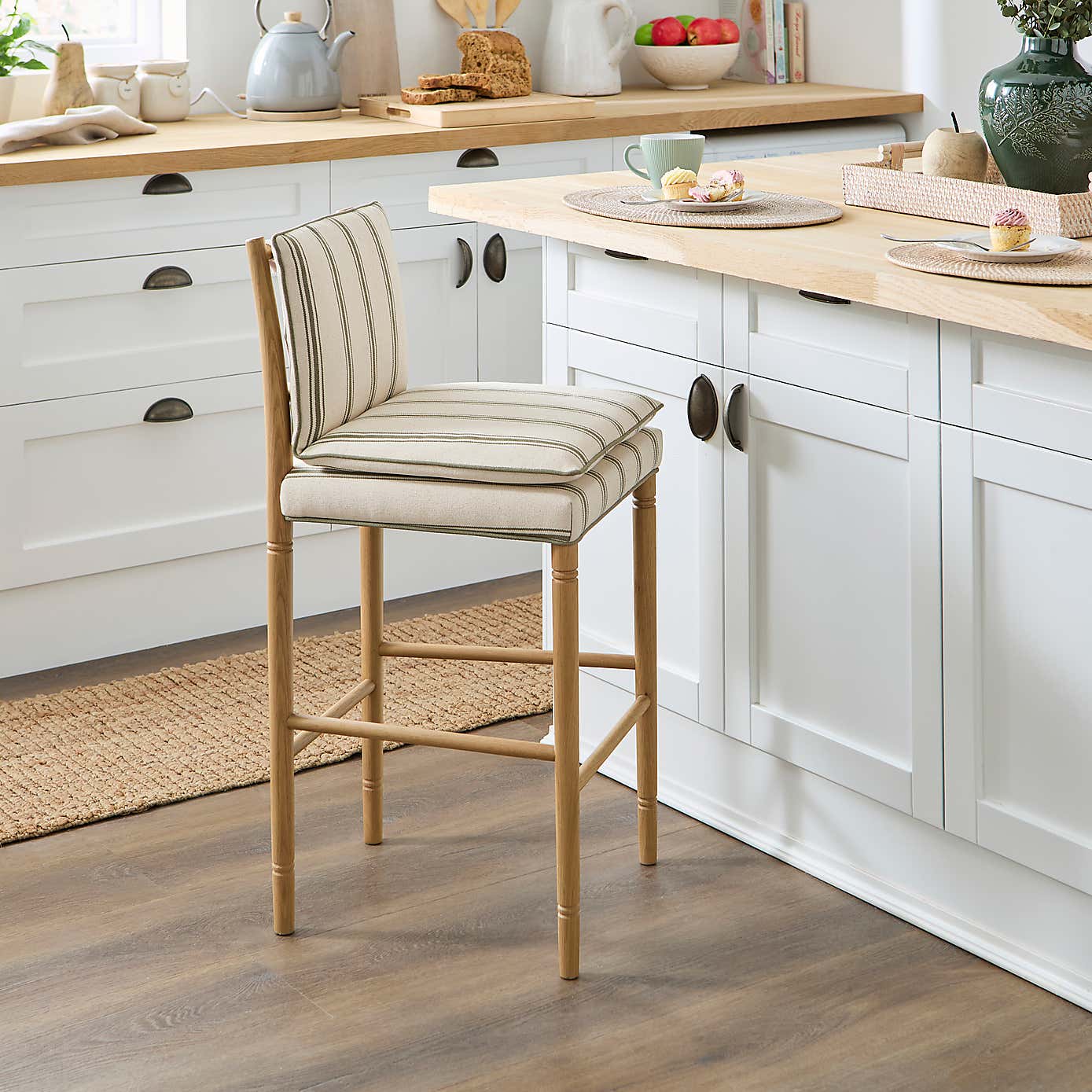 Churchgate Walcote Striped Fabric Bar Stool