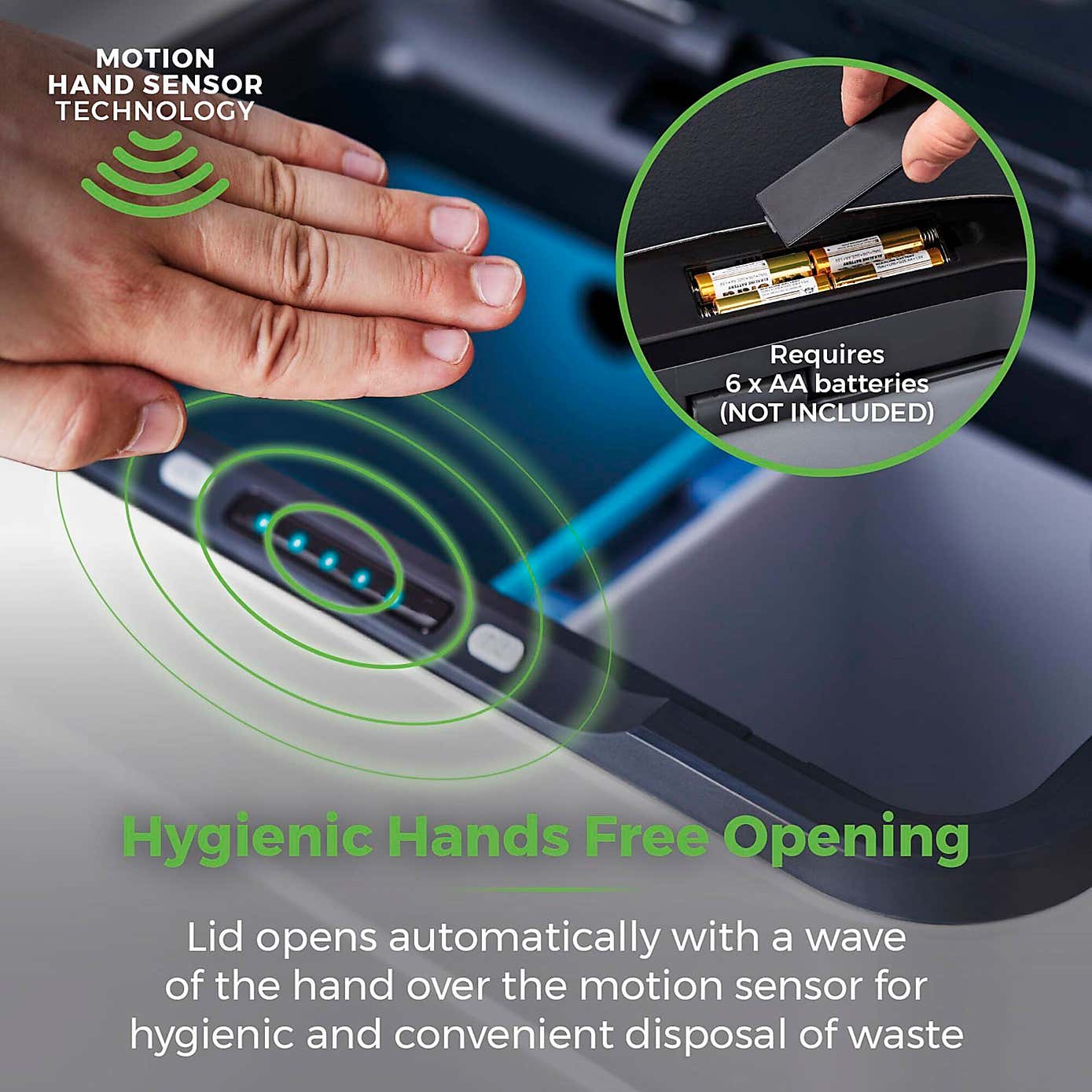 Tower 50L Ozone Recycling Sensor Bin