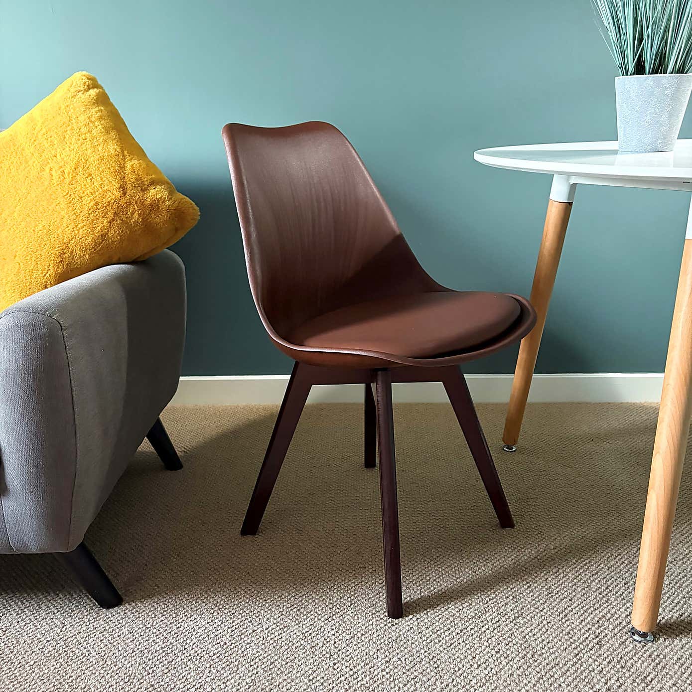 Fusion Living Soho Plastic Dining Chair with Squared Legs