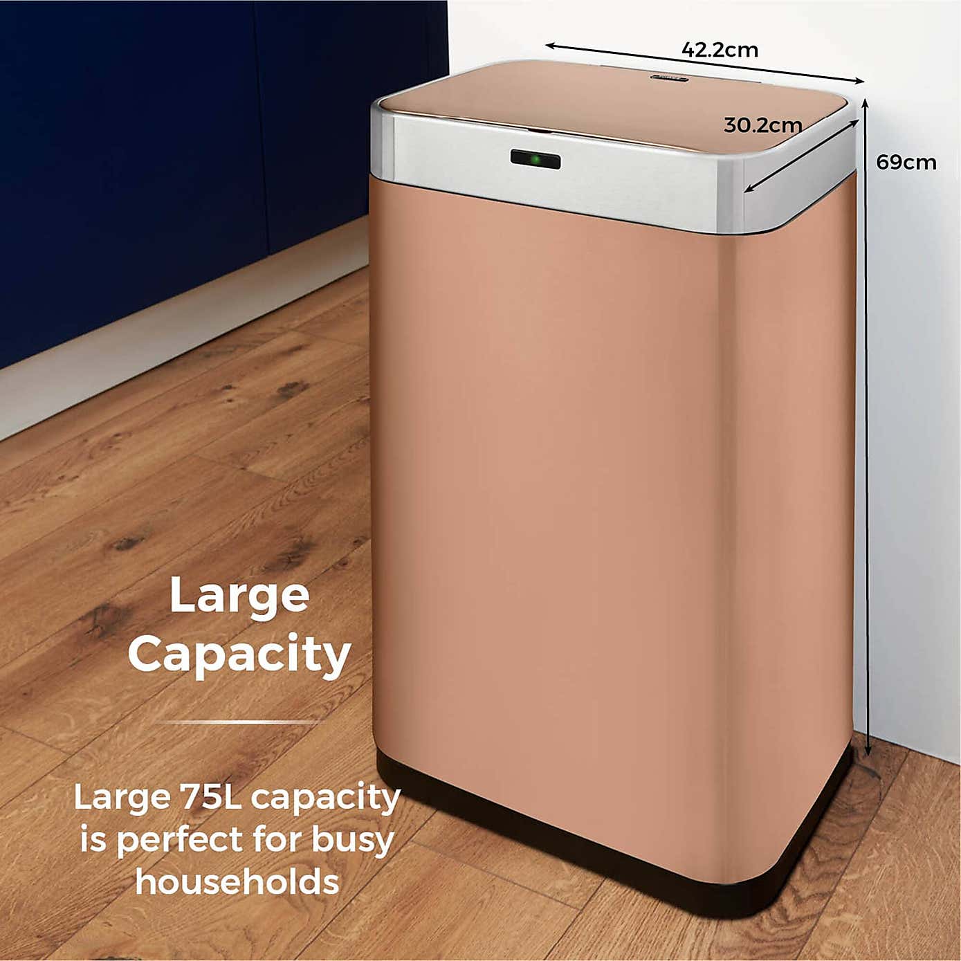 Tower 75L Rectangular Sensor Bin