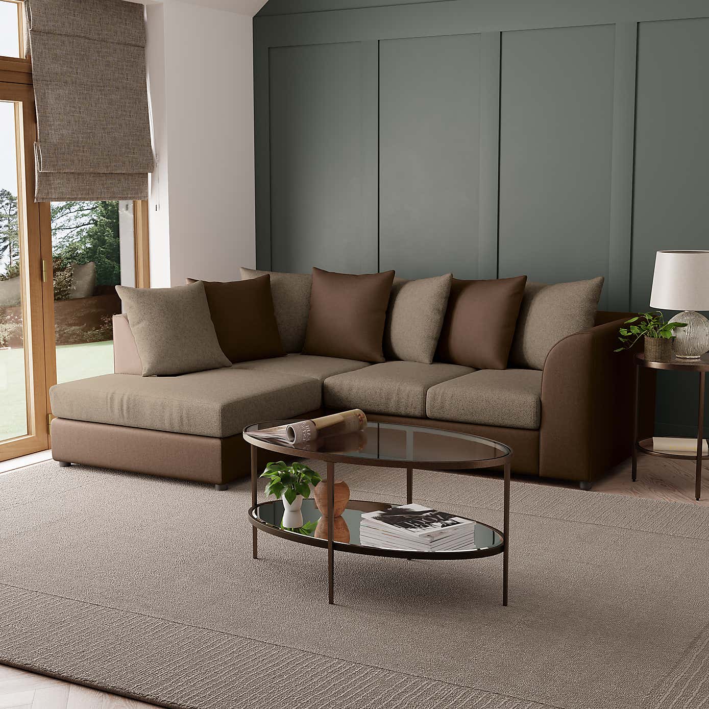 Blake Fabric Combo Right Hand Corner Sofa