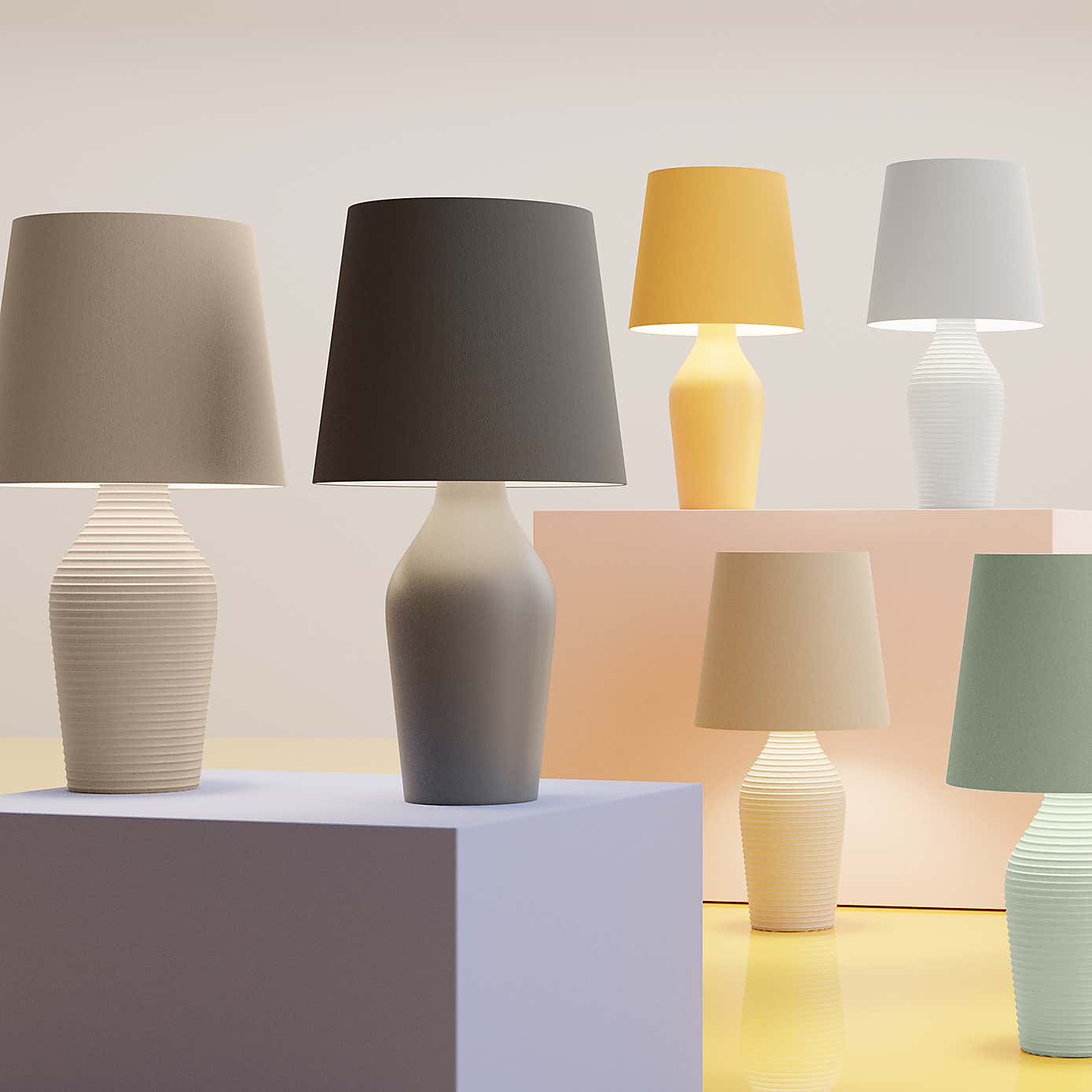 Ava Stoneware Blush Pink Table Lamp