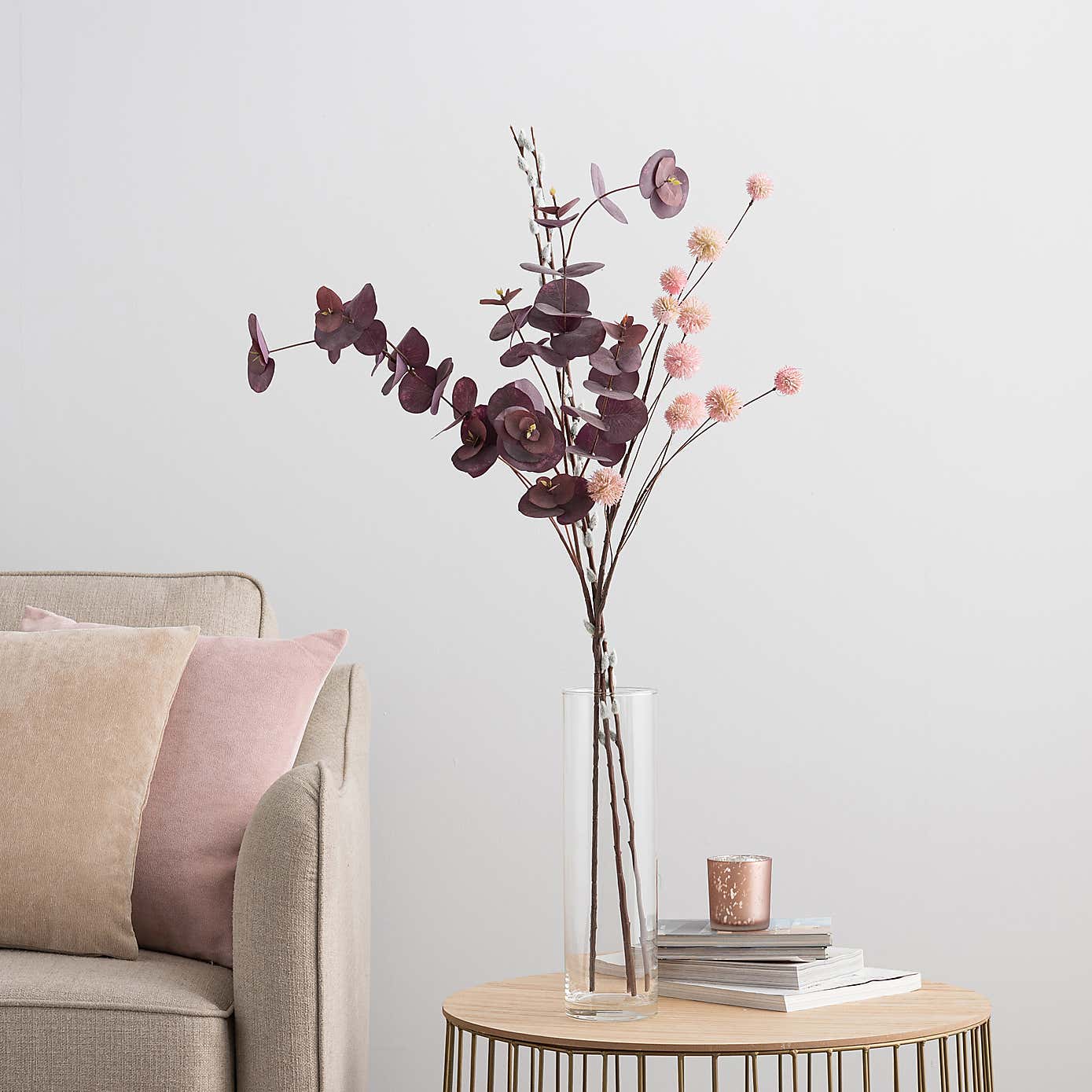 Artificial Eucalyptus Willow and Chestnut Letterbox Bouquet