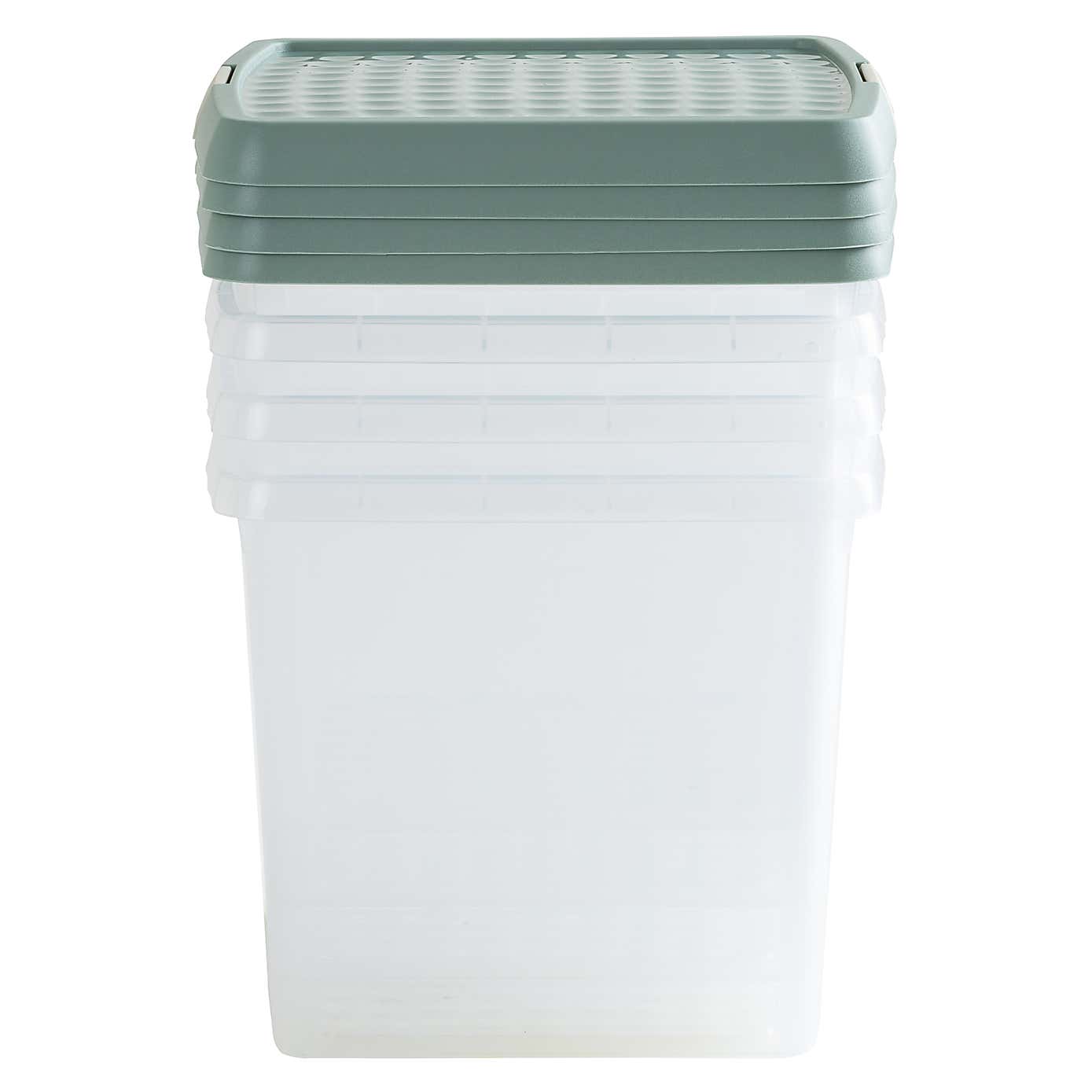 Wham Clip Pack of 4 Square Storage Boxes With Lids